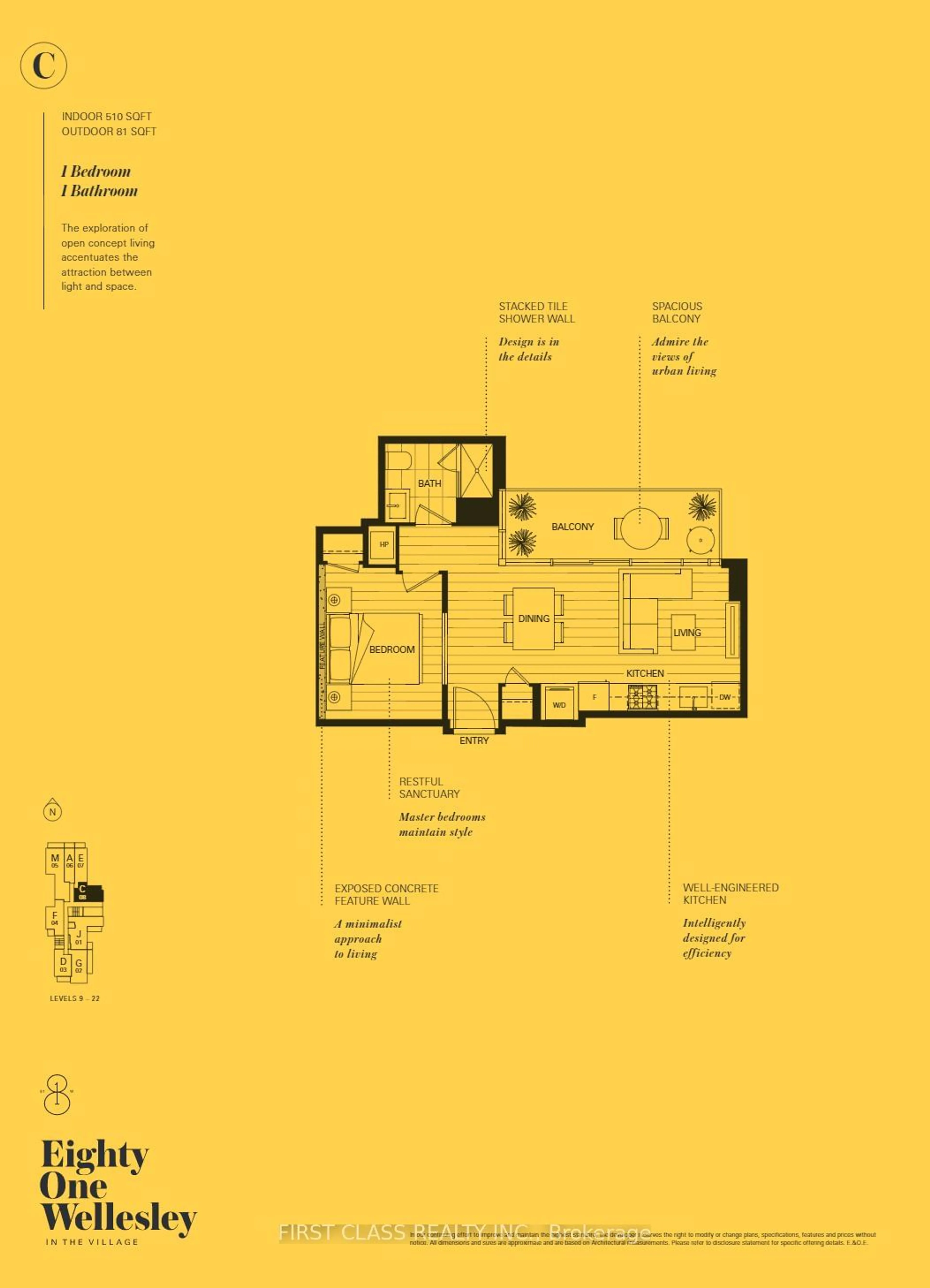 Floor plan for 81 Wellesley St #908, Toronto Ontario M4Y 0C5