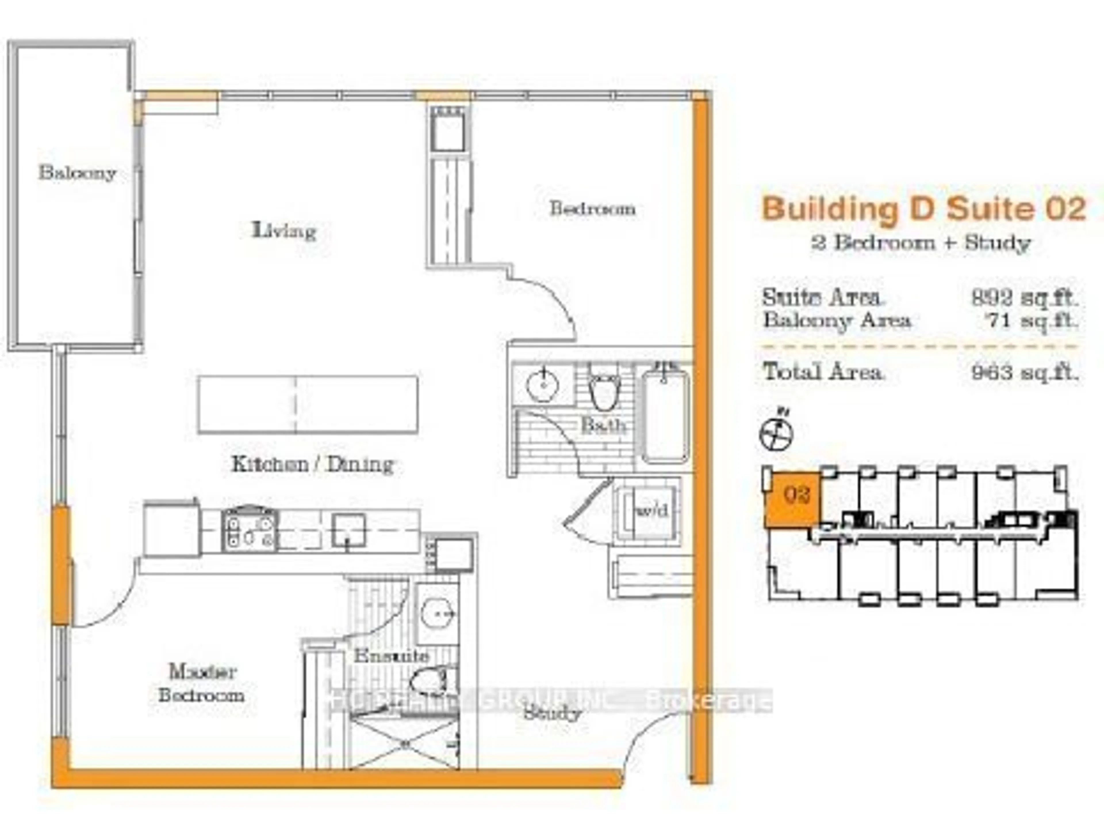 Floor plan for 15 Singer Crt #1002, Toronto Ontario M2K 0B1