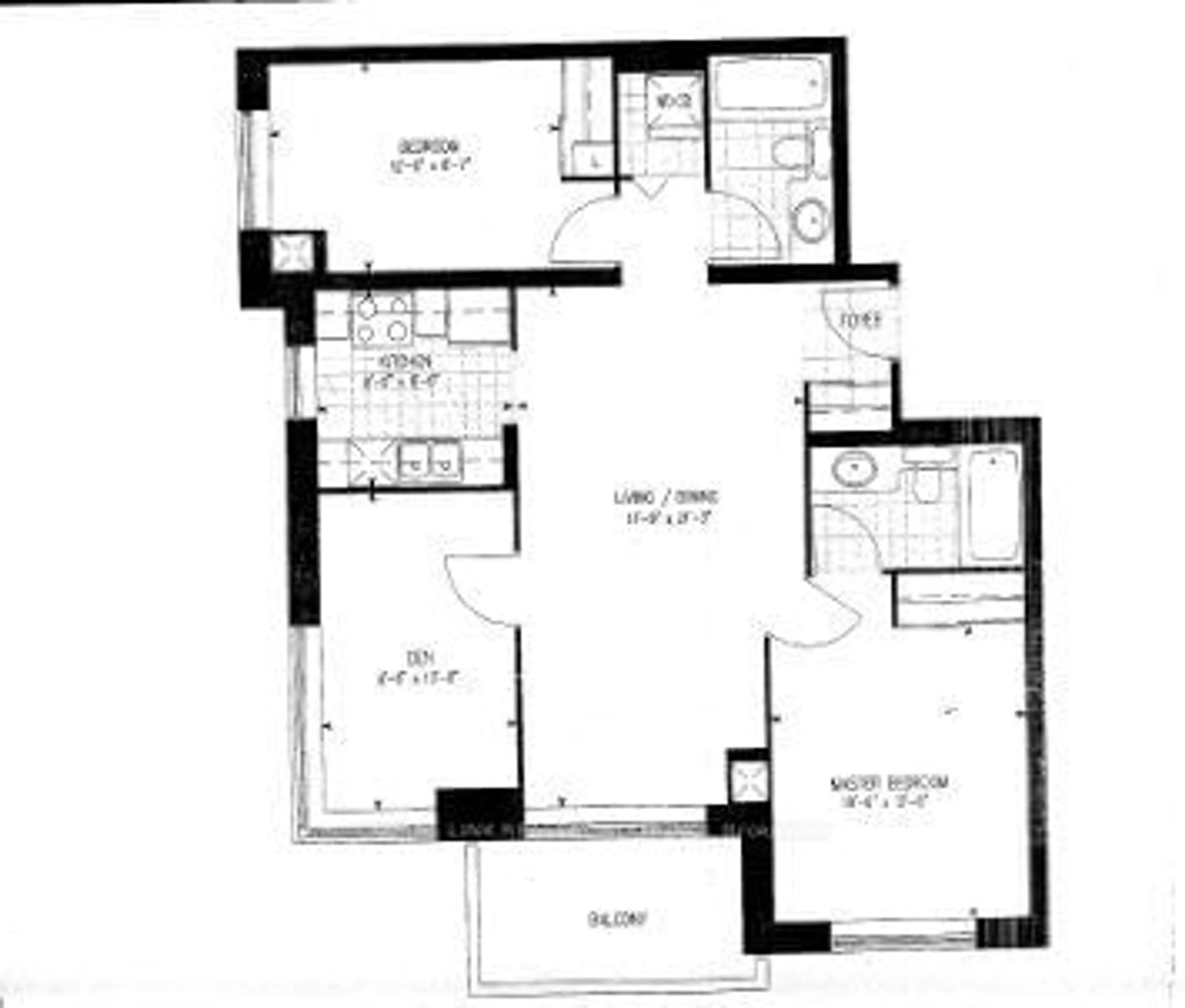 Floor plan for 3 PEMBERTON Ave #2302, Toronto Ontario M2M 4M1