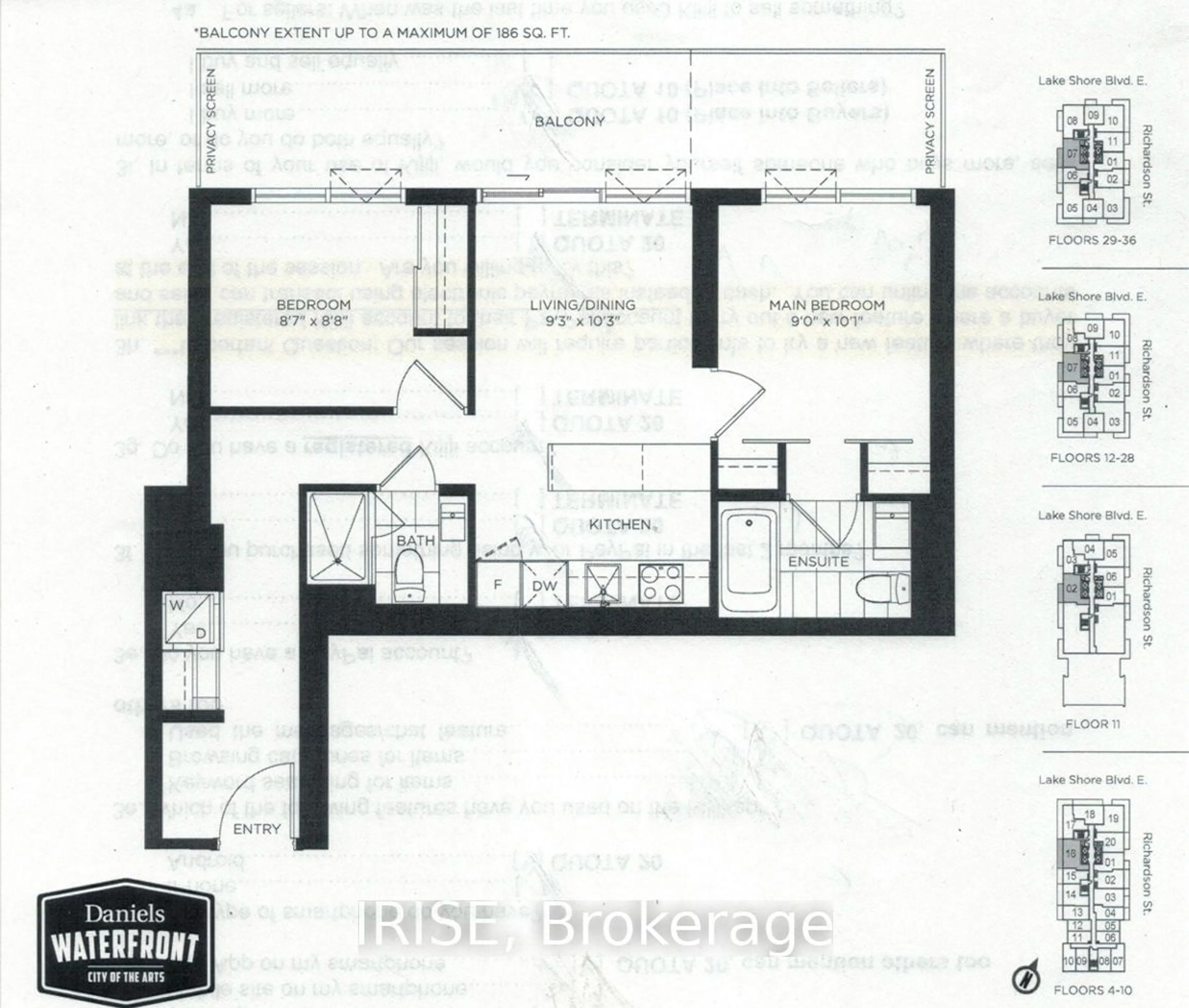 Floor plan for 20 Richardson St #2207, Toronto Ontario M5A 4J9