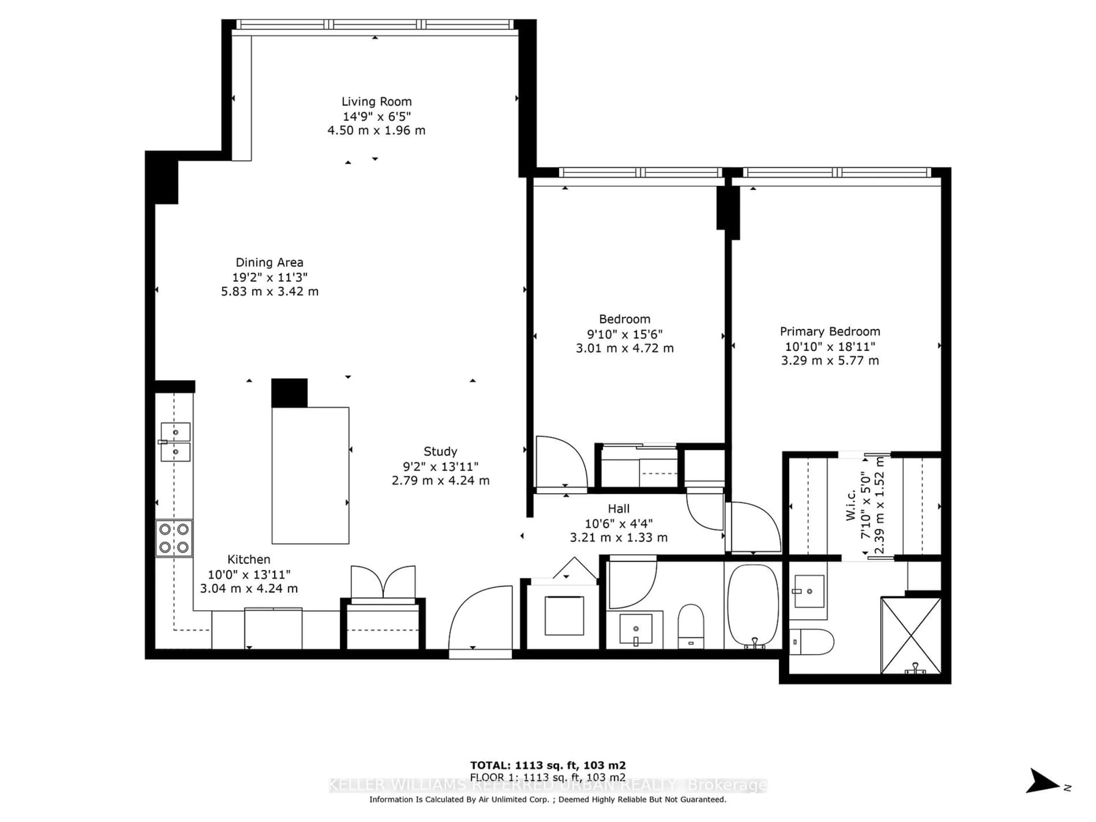 Floor plan for 3000 Bathurst St #1401, Toronto Ontario M6B 3B4