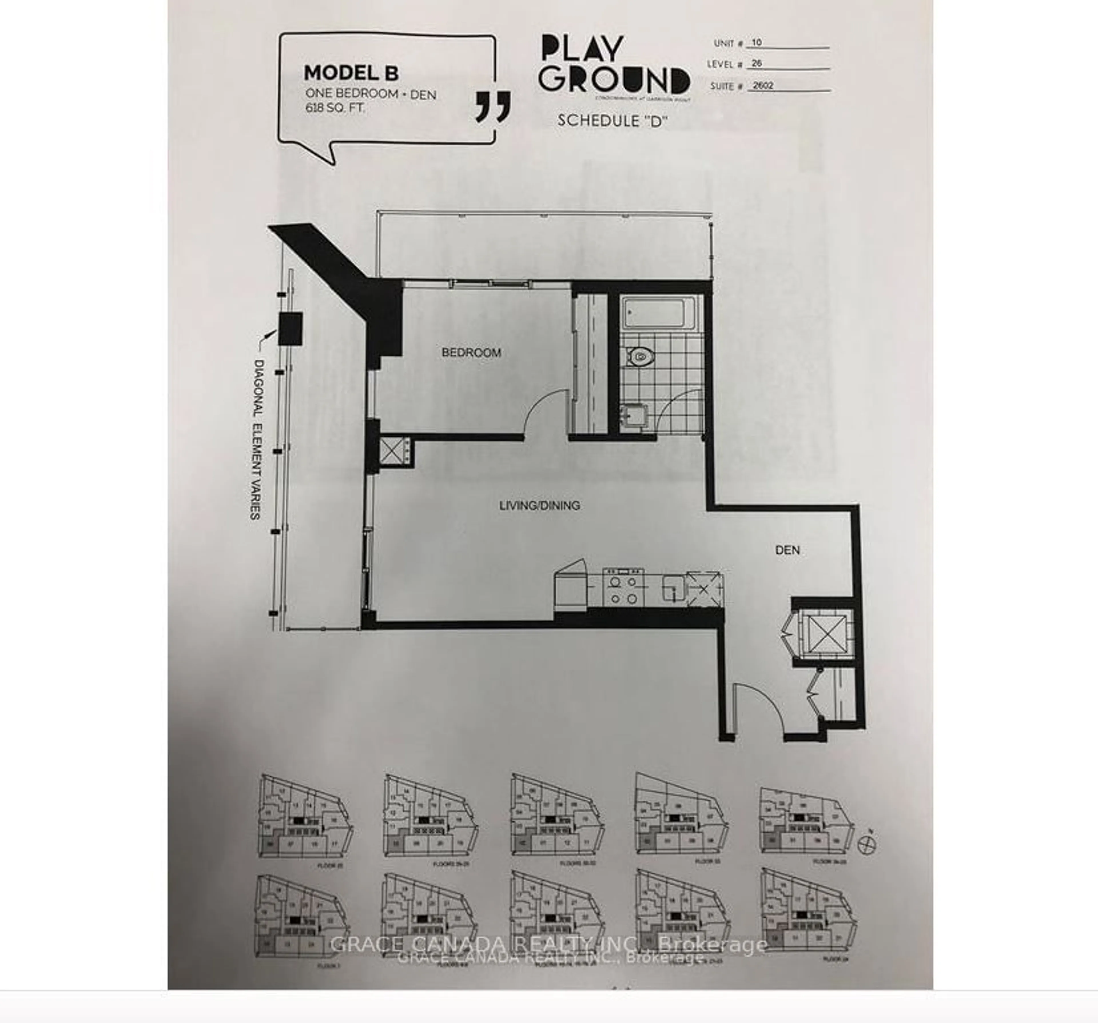 Floor plan for 50 Ordnance St #2602, Toronto Ontario M6K 1A2