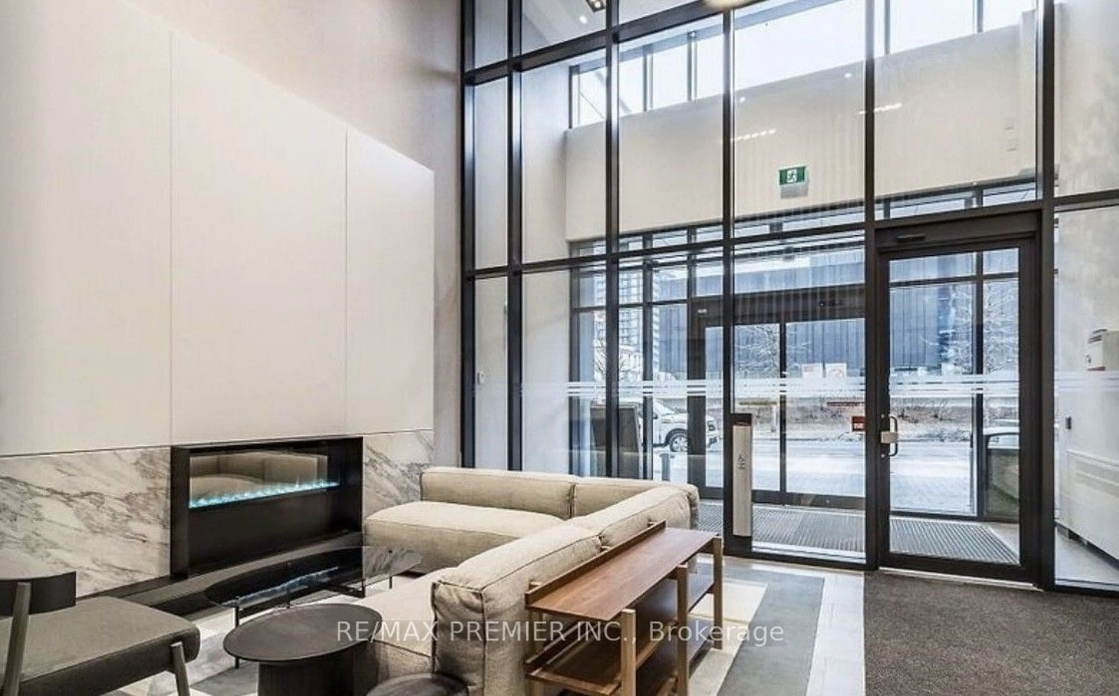 Indoor lobby, cement floor for 225 Sumach St #912, Toronto Ontario M5A 0P8