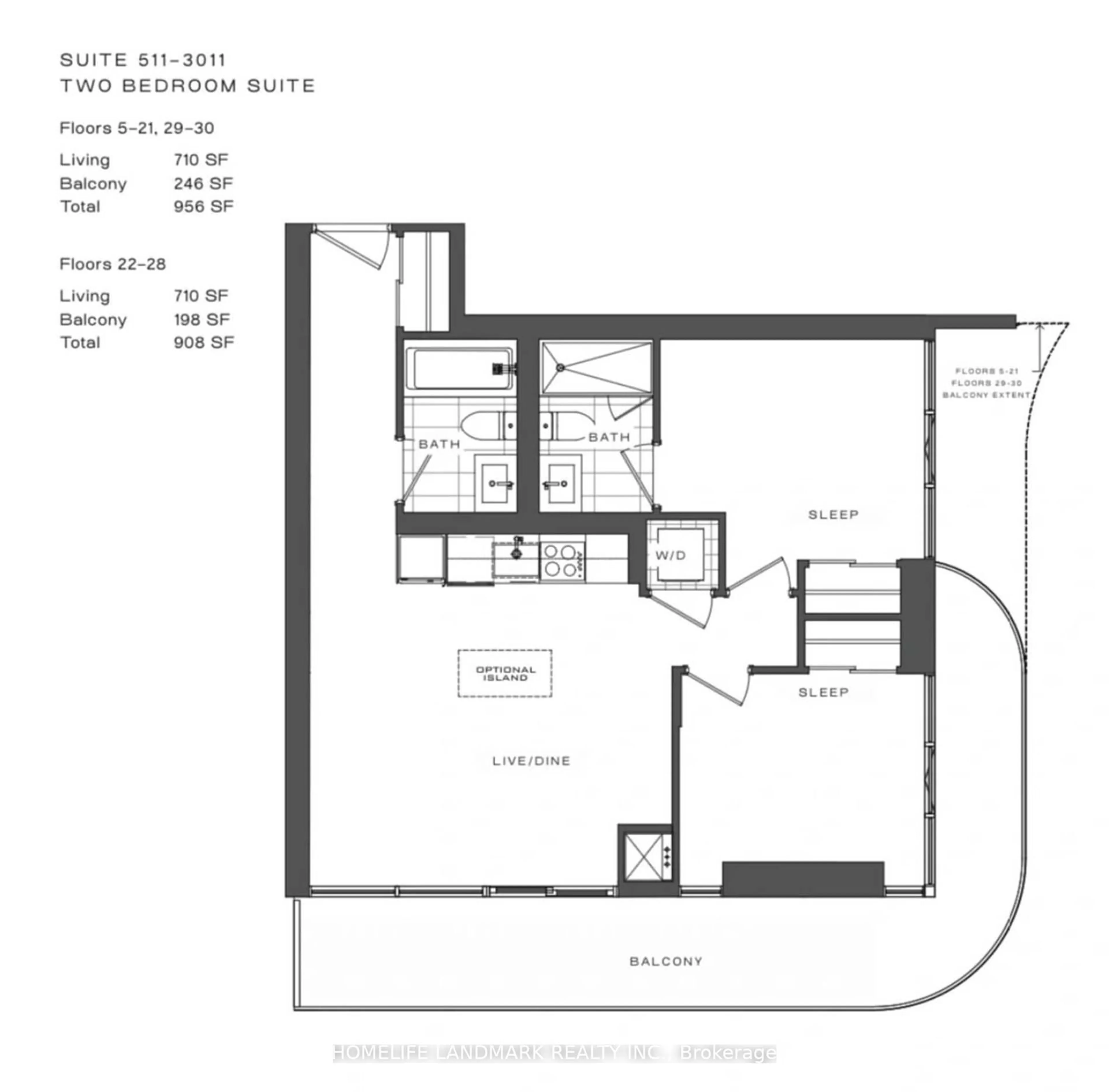 Floor plan for 15 Holmes Ave #811, Toronto Ontario M2N 4L8