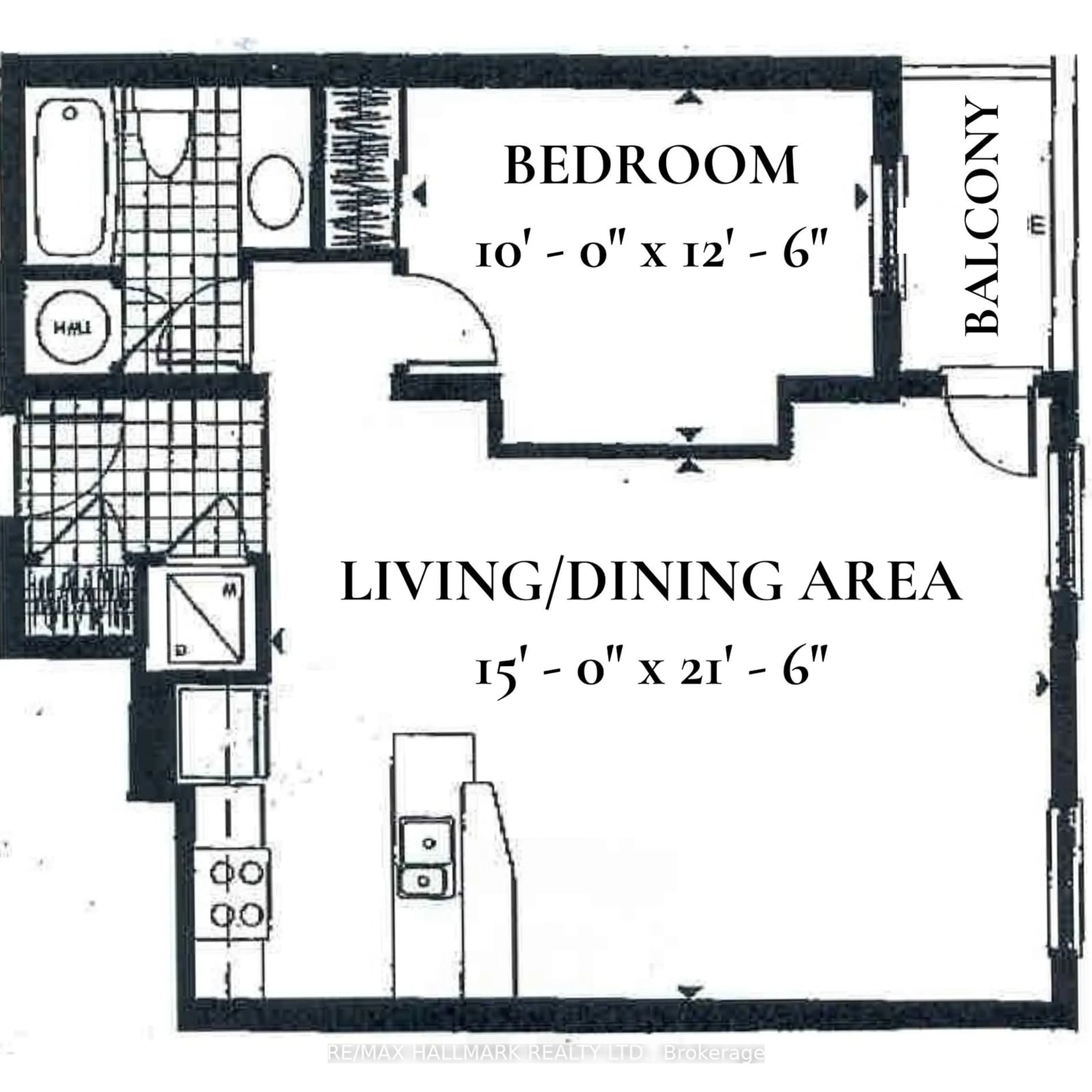 Floor plan for 500 Richmond St #324, Toronto Ontario M5V 3N4