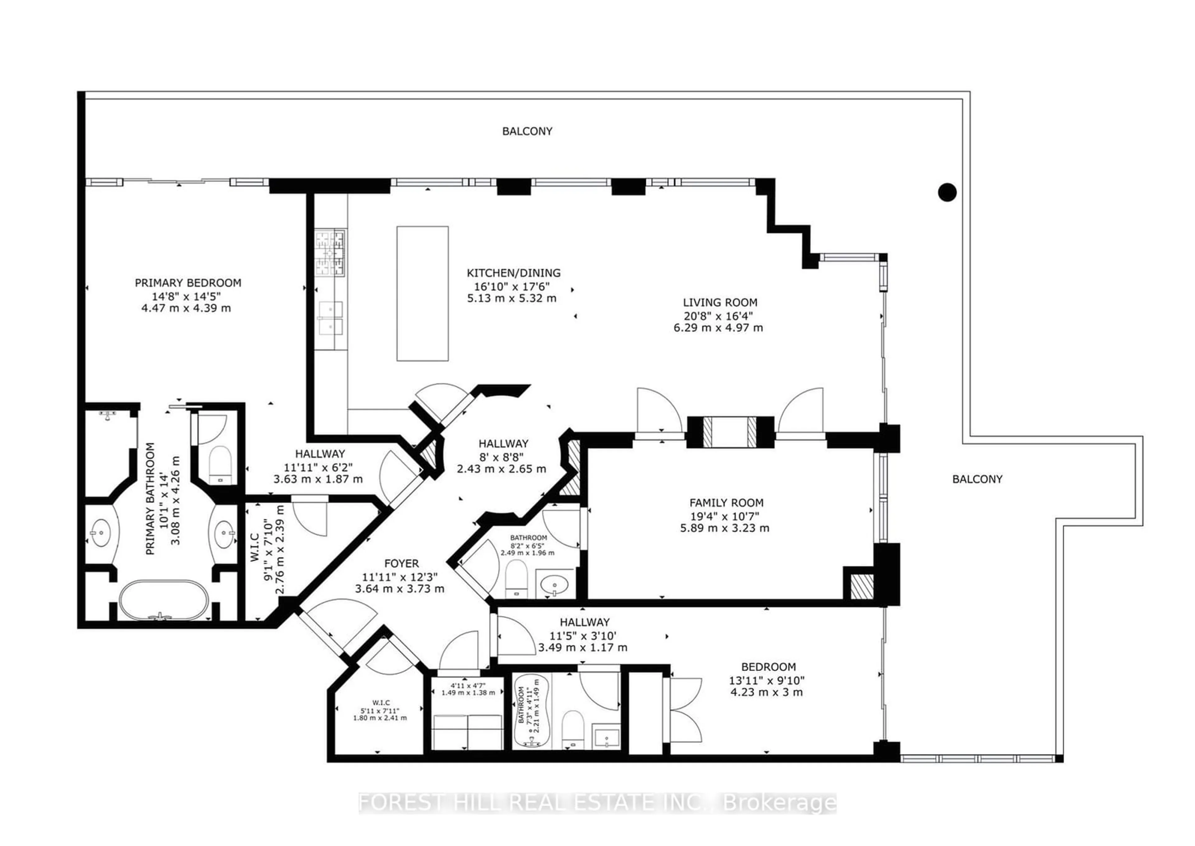 Floor plan for 100 Yorkville Ave #304, Toronto Ontario M5R 2C3