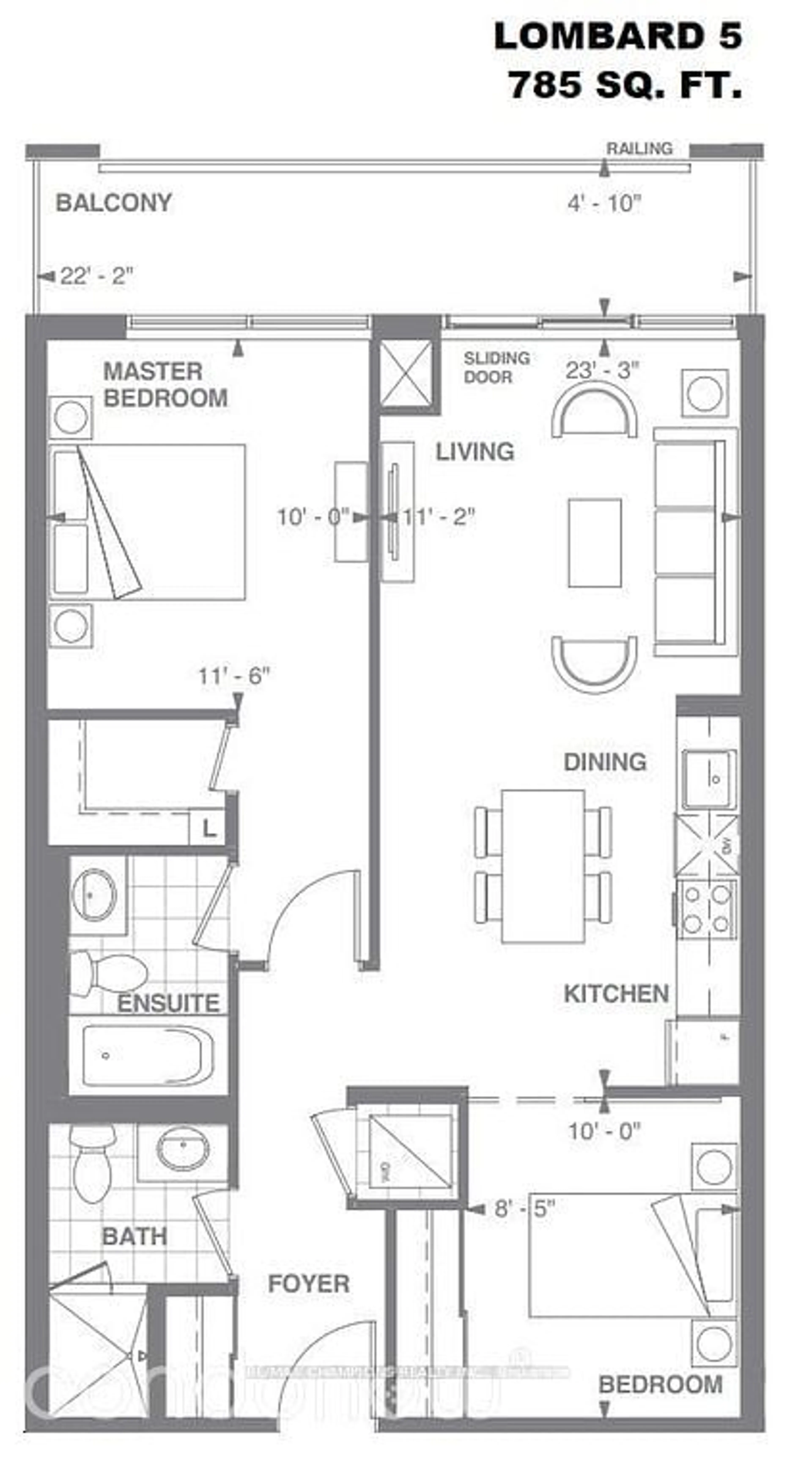 Floor plan for 460 Adelaide St #103, Toronto Ontario M5A 0E7