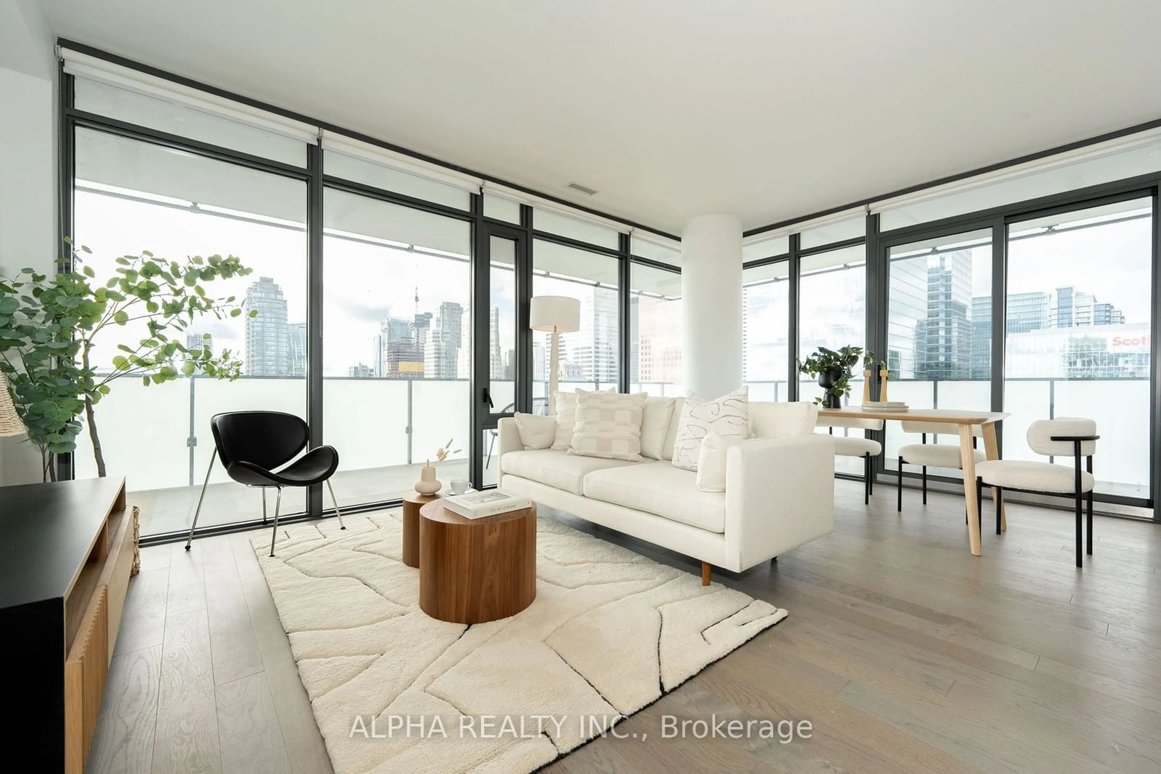 Living room, wood floors for 20 Lombard St #3907, Toronto Ontario M5C 0A7