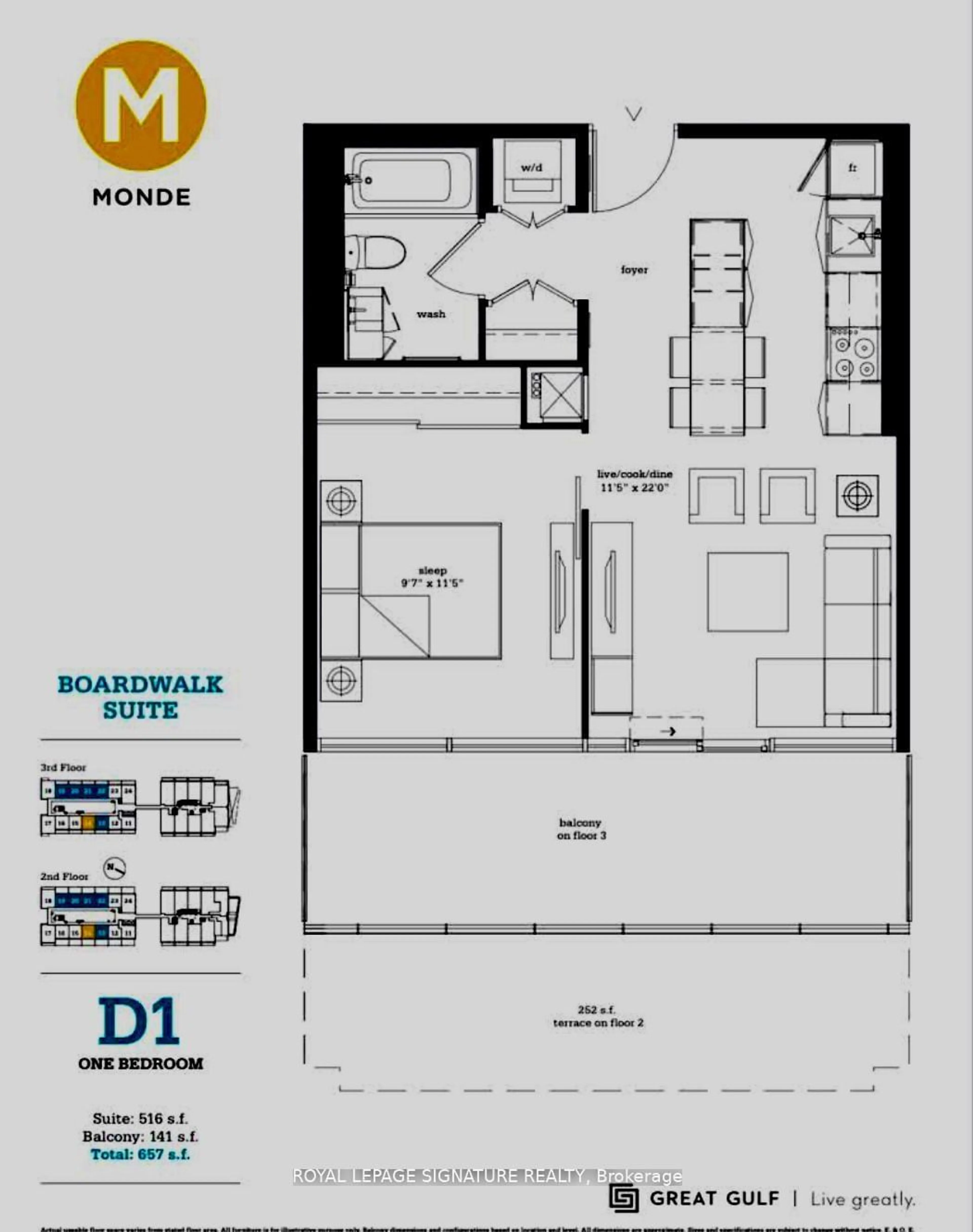 Floor plan for 12 Bonnycastle St #722, Toronto Ontario M5A 0C8