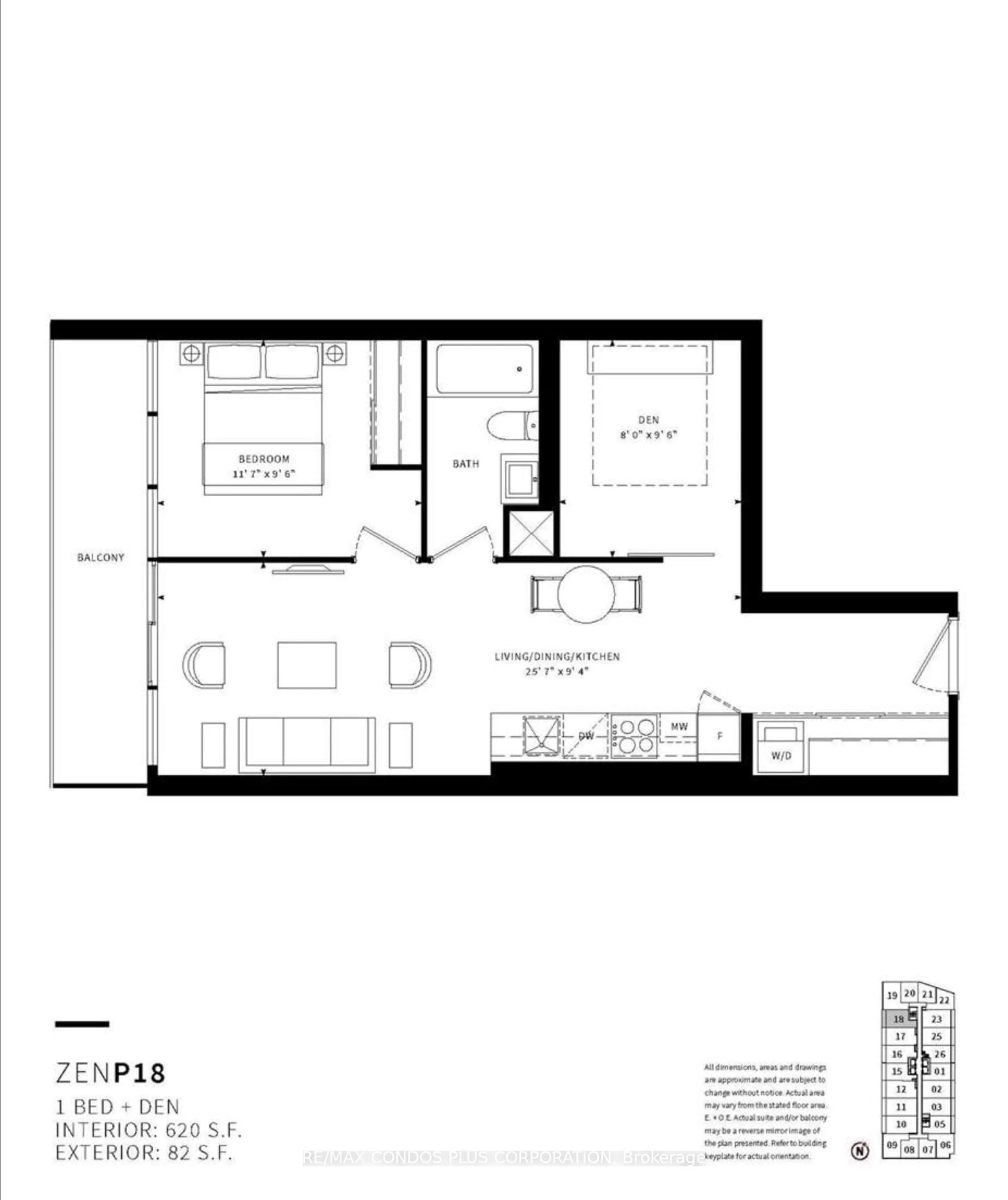 Floor plan for 19 Western Battery Rd #518, Toronto Ontario M6K 0E3