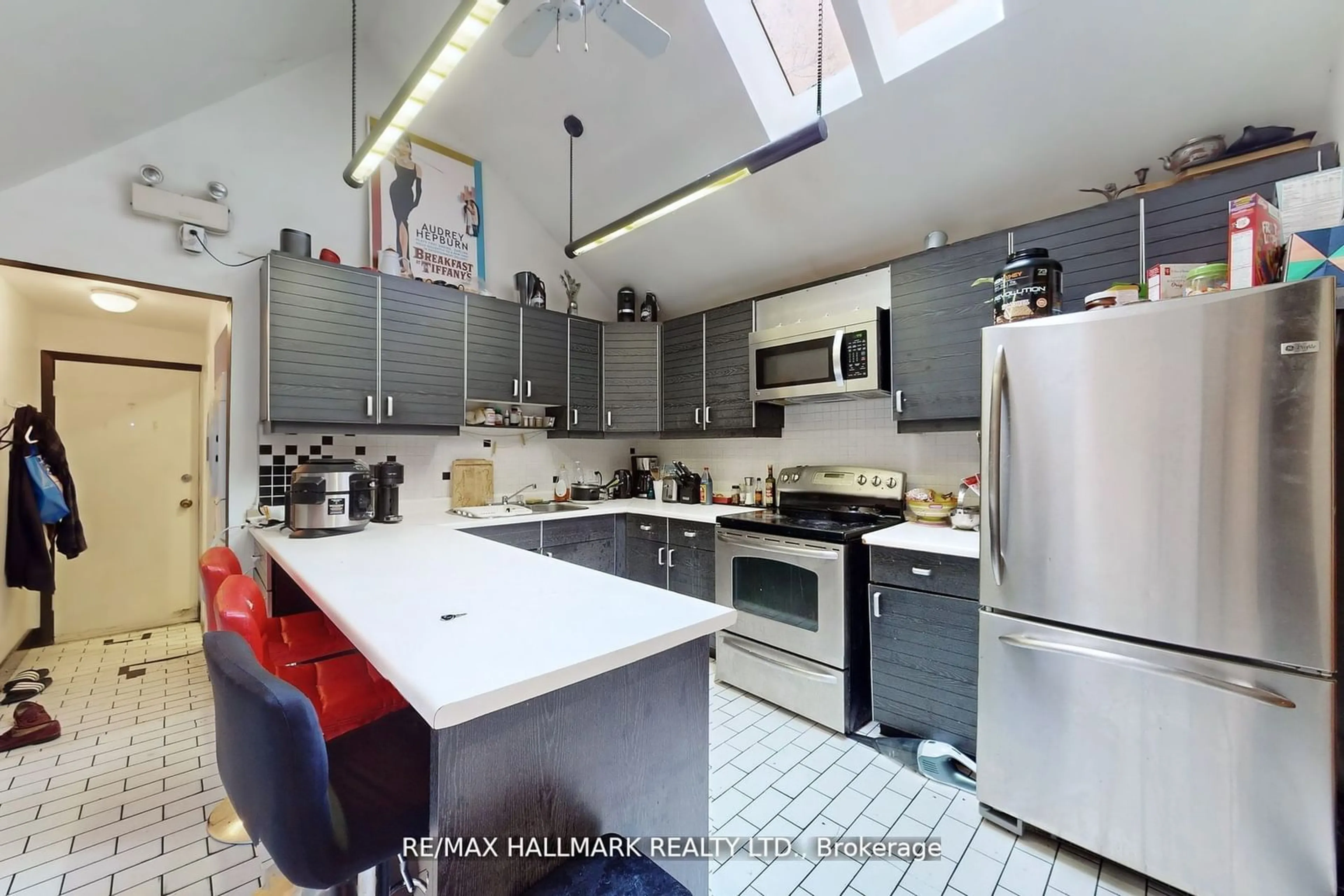 Contemporary kitchen, ceramic floors, cottage for 534 Queen St, Toronto Ontario M5A 1V2