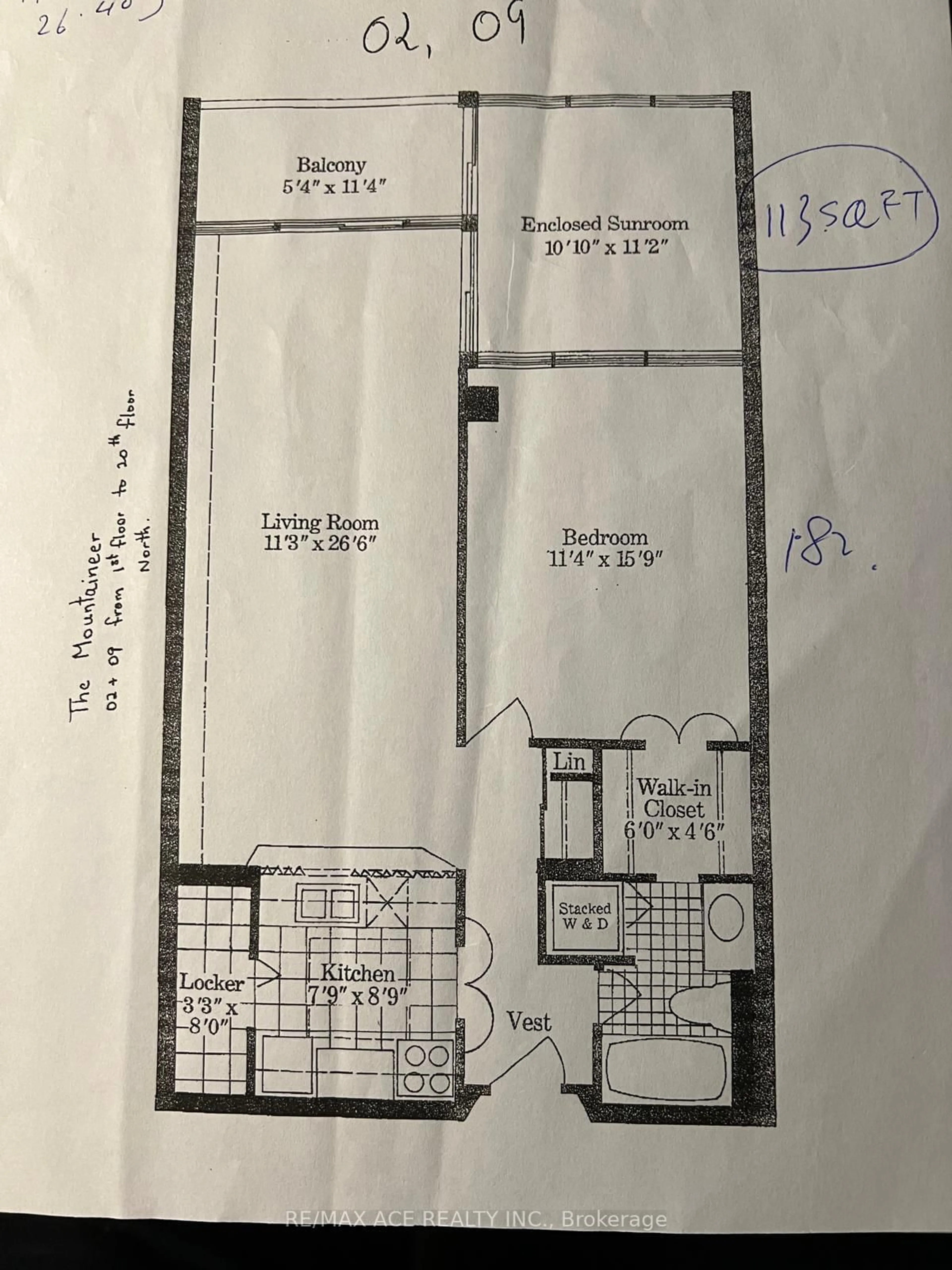 Floor plan for 1555 Finch Ave #1609, Toronto Ontario M2J 4X9