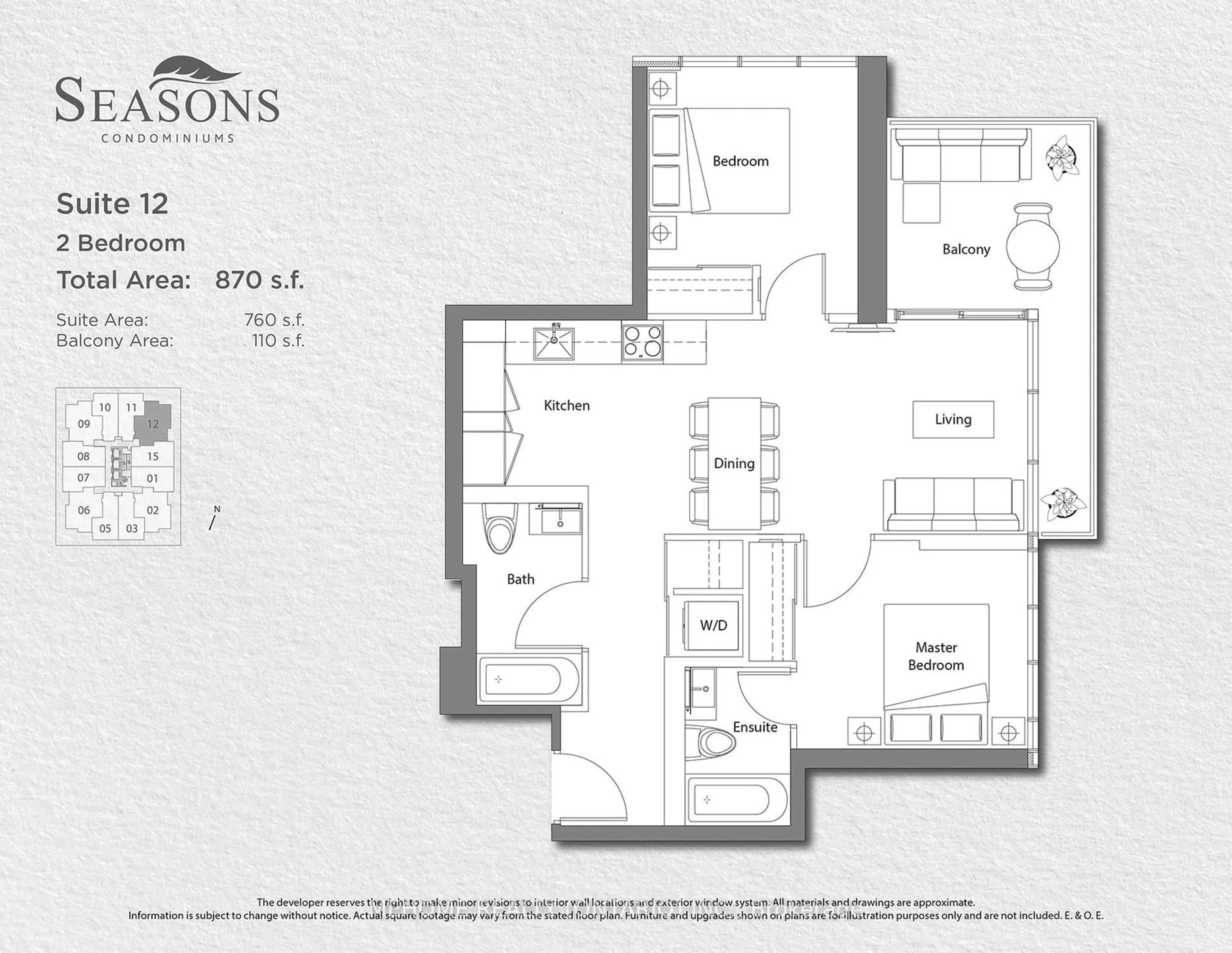 Floor plan for 85 Mcmahon Dr #912, Toronto Ontario M2K 0H1