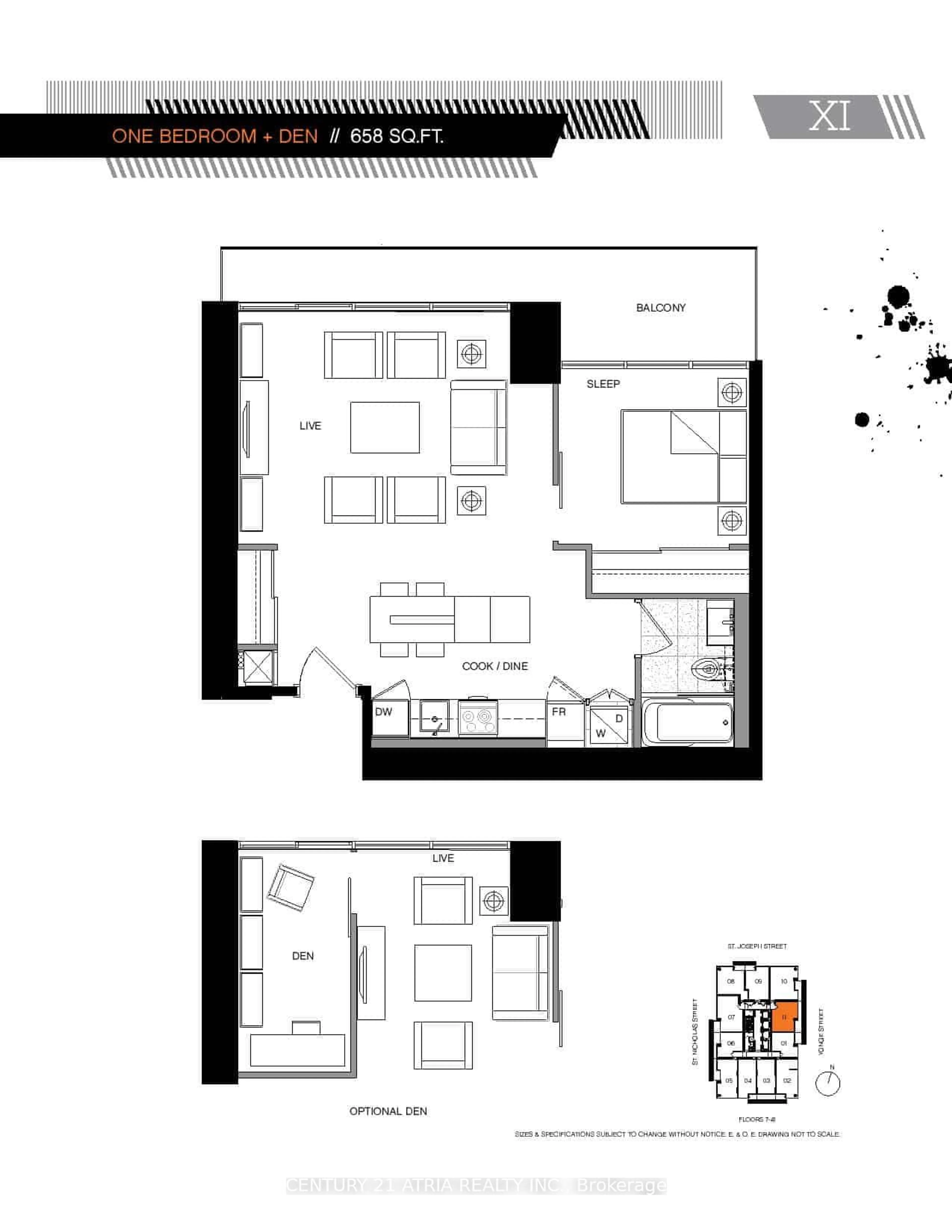 Floor plan for 5 St Joseph St #2911, Toronto Ontario M4Y 0B6