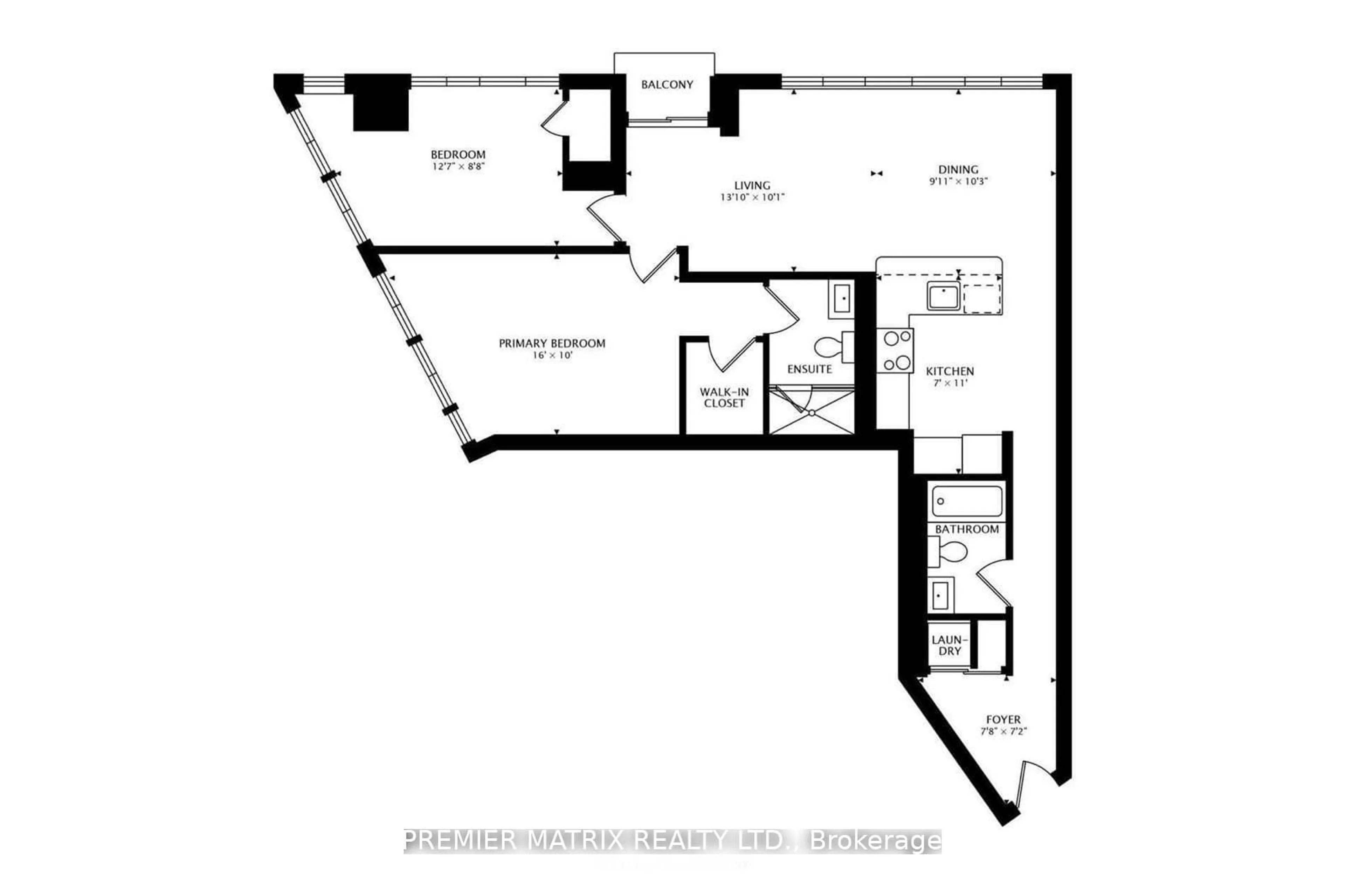 Floor plan for 150 Sudbury St #1111, Toronto Ontario M6J 3S8