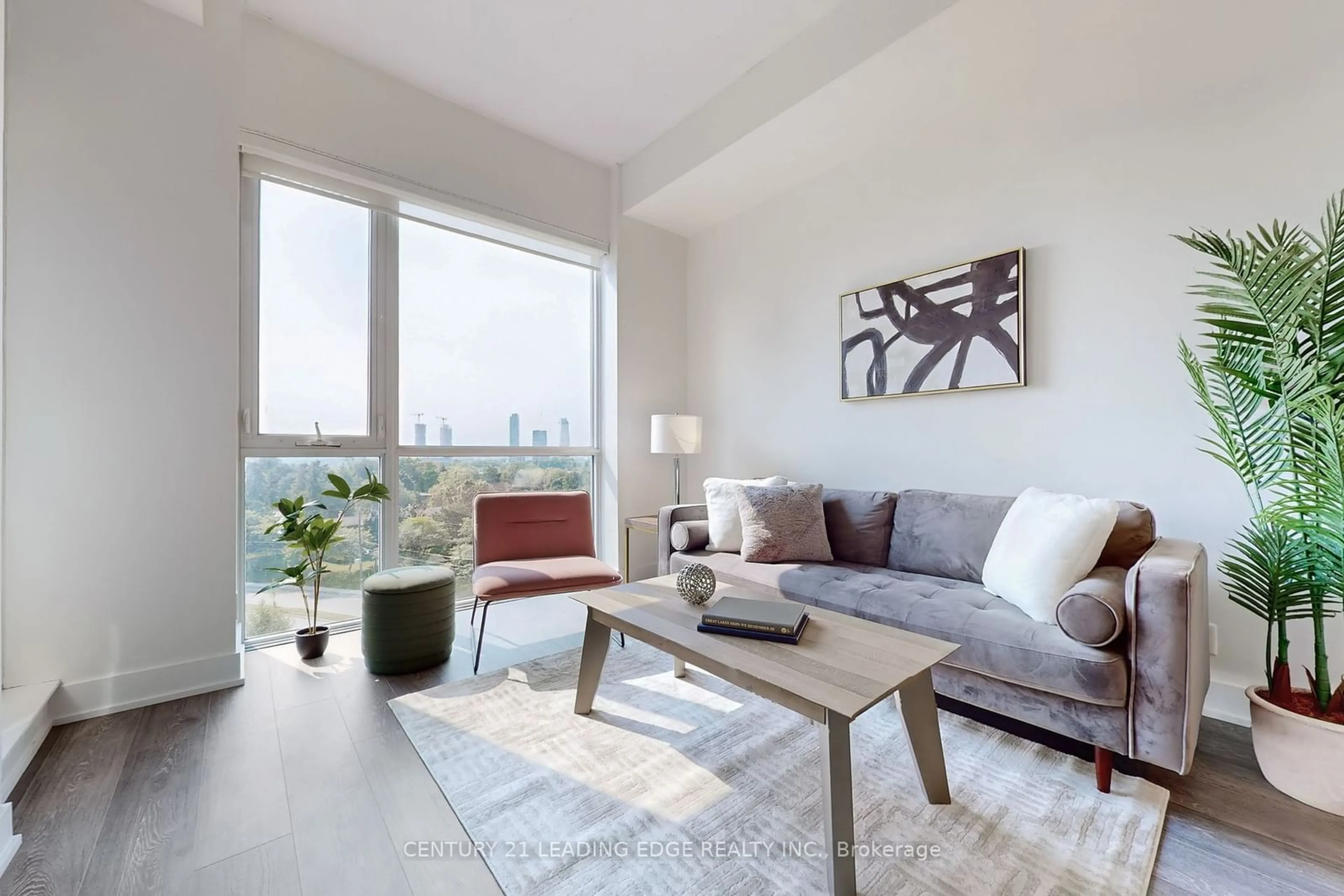 Living room, wood floors for 75 The Donway #709, Toronto Ontario M3C 2E9