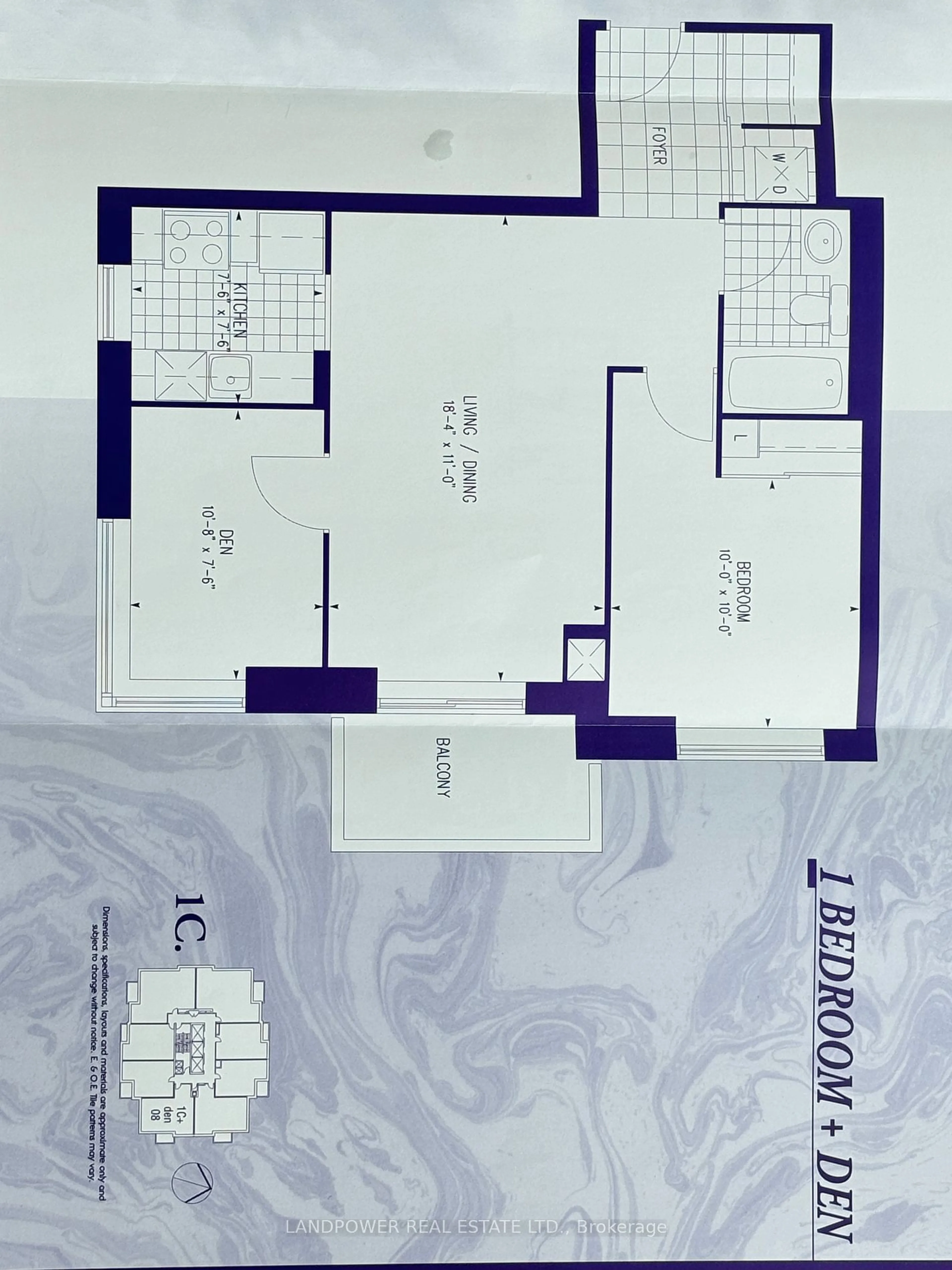 Floor plan for 3 Pemberton Ave #2308, Toronto Ontario M2M 4M1