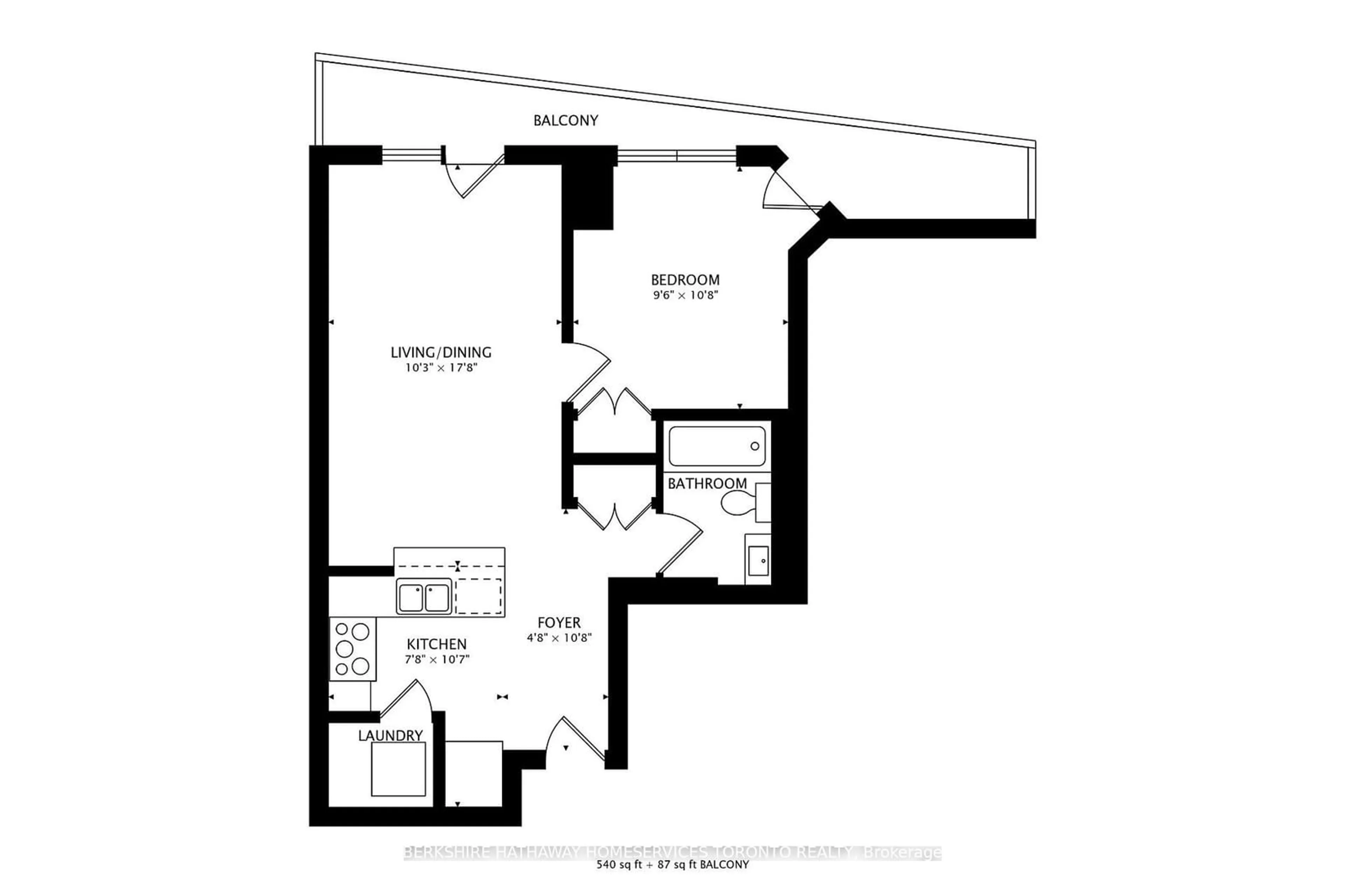 Floor plan for 600 Queens Quay #209, Toronto Ontario M5V 3M3