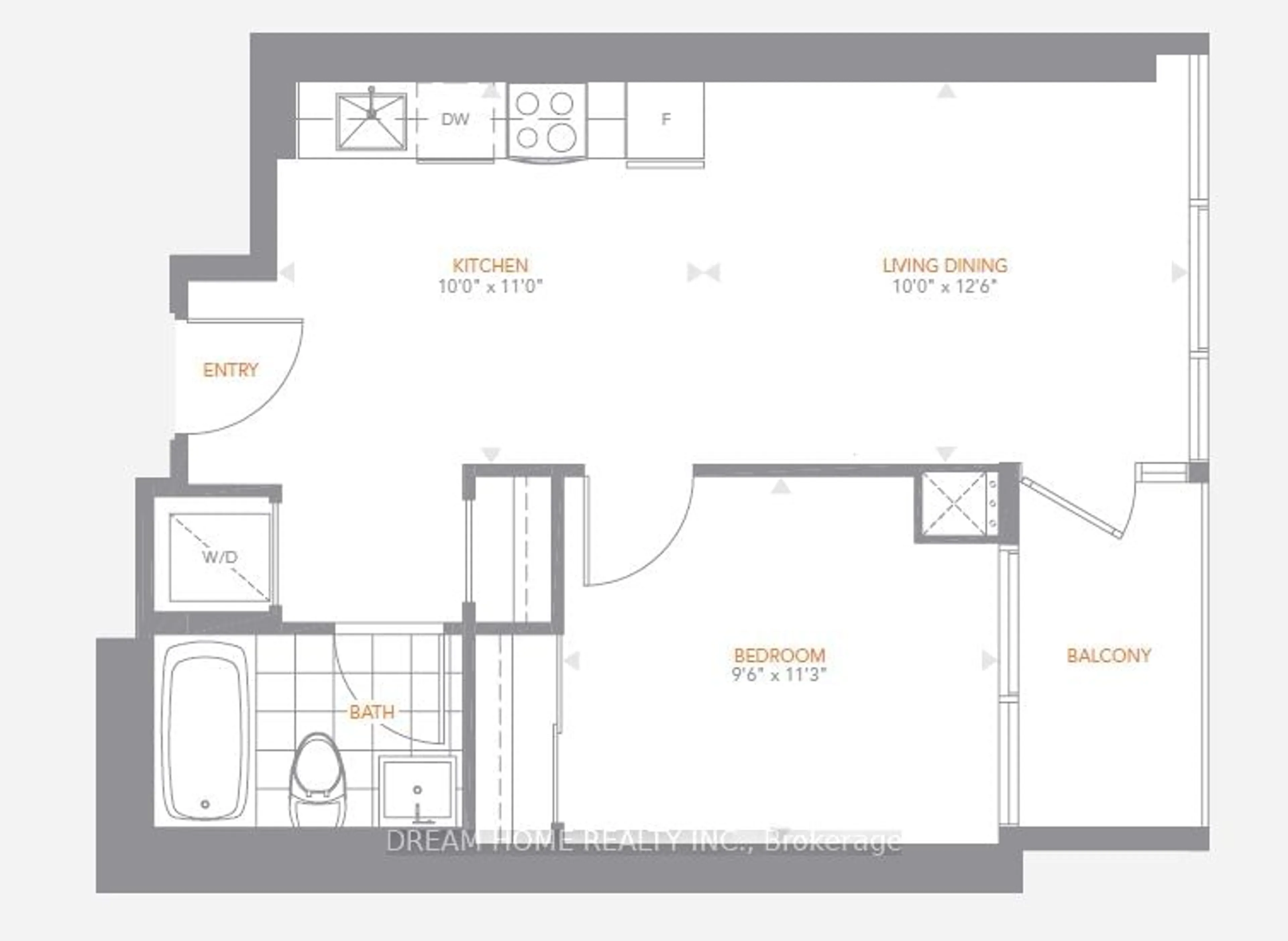 Floor plan for 295 Adelaide St #1505, Toronto Ontario M5V 1P7