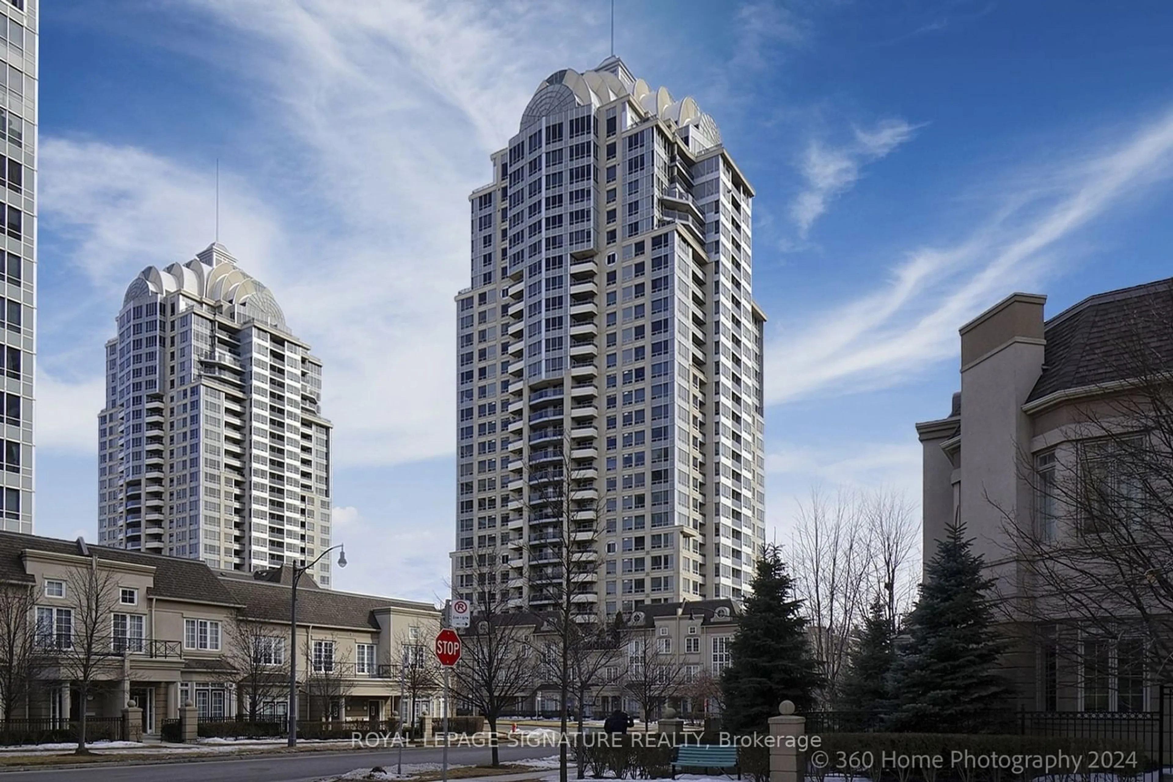 A pic from exterior of the house or condo, the view of city buildings for 1 Rean Dr #710, Toronto Ontario M2K 3C1