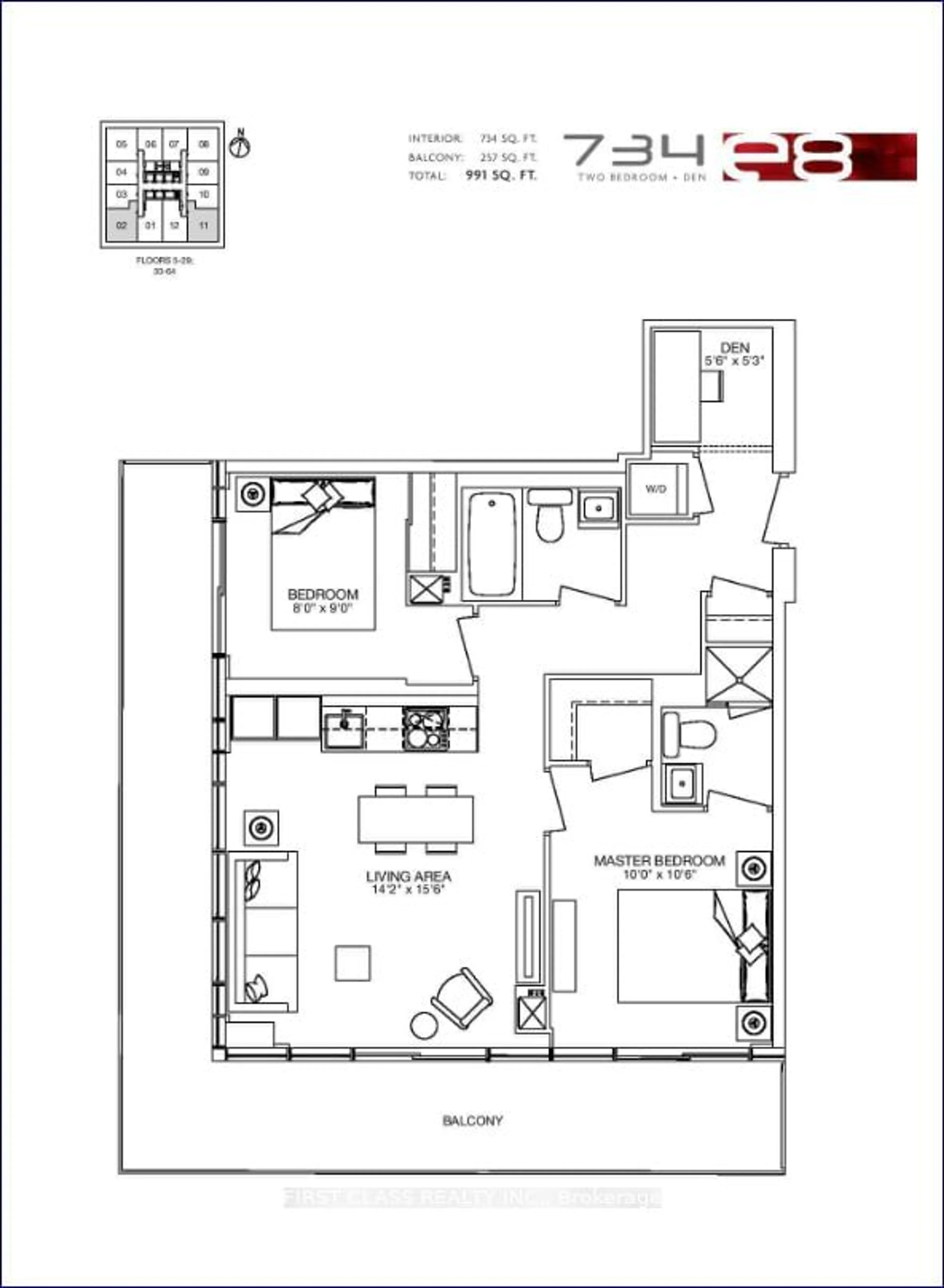 Floor plan for 8 Eglinton Ave #2102, Toronto Ontario M4P 0C1