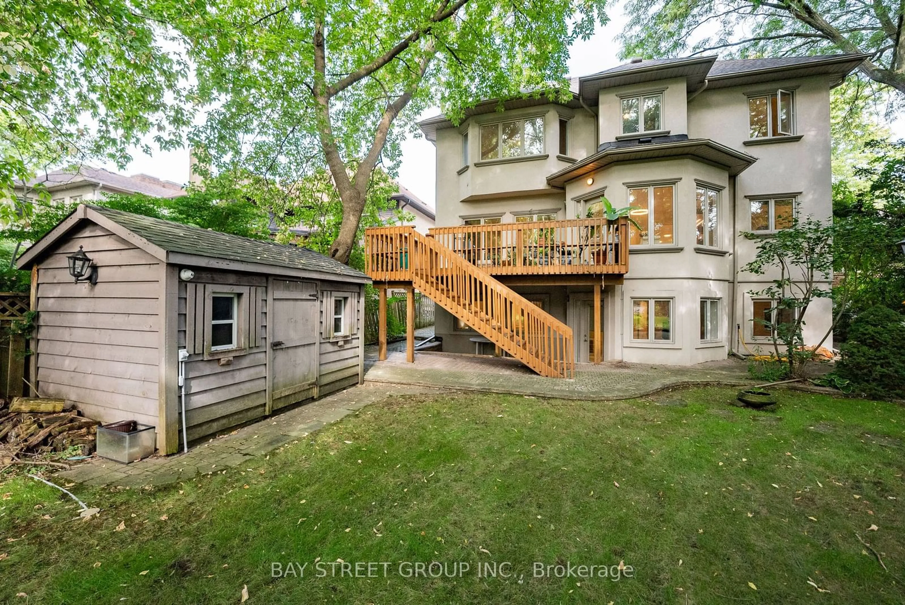 Frontside or backside of a home, the fenced backyard for 171 Empress Ave, Toronto Ontario M2N 3T7