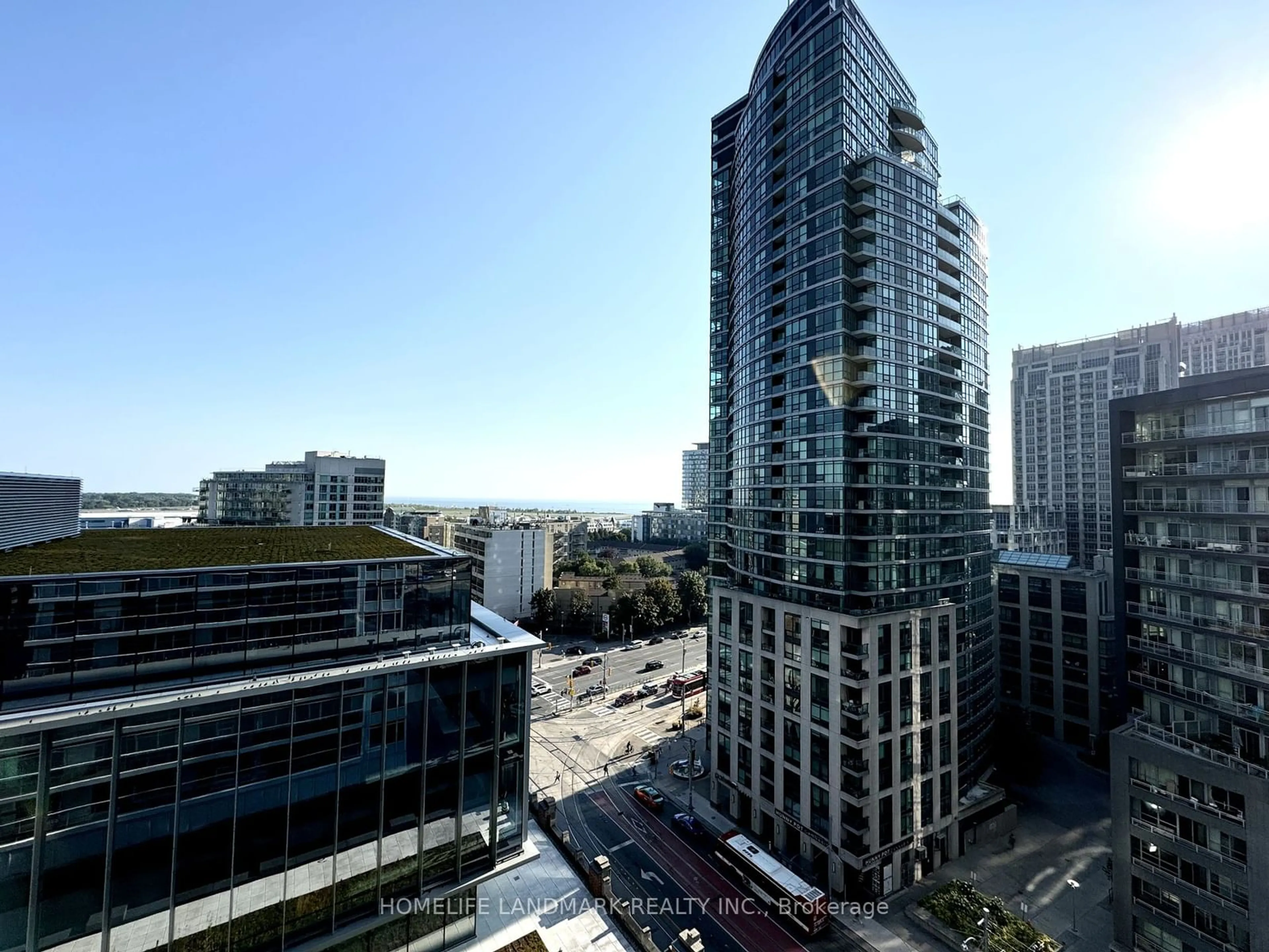 A pic from exterior of the house or condo, the view of city buildings for 19 Bathurst St #1512, Toronto Ontario M5V 0N2