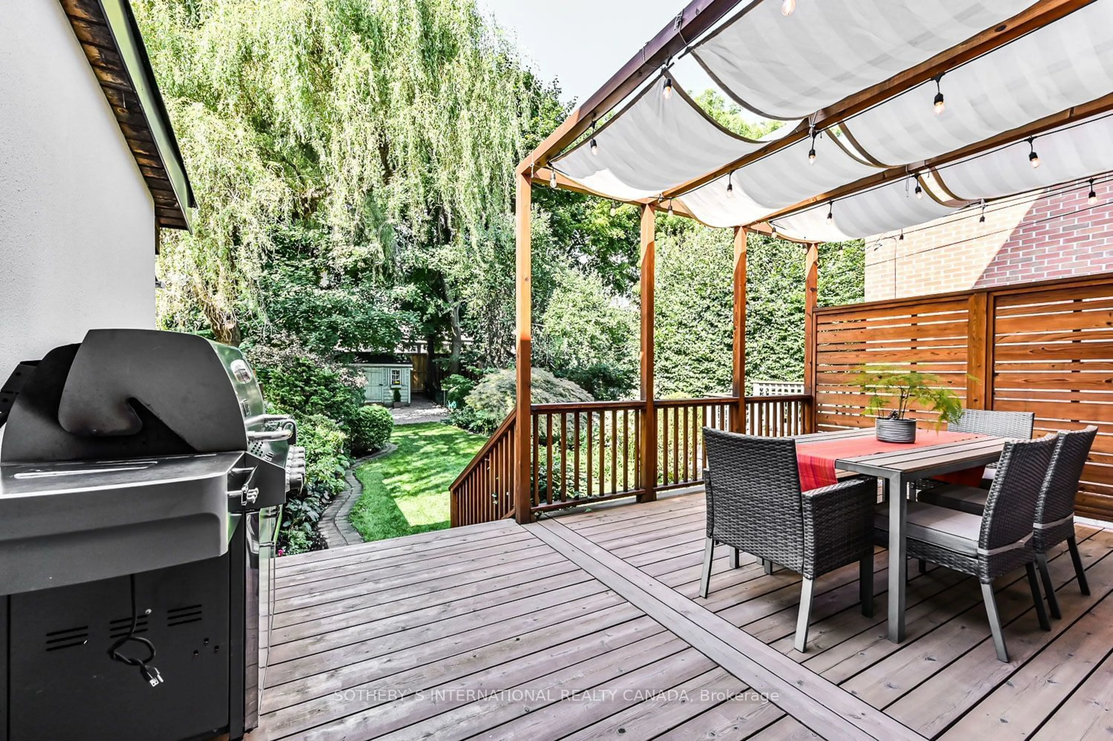 Patio, the fenced backyard for 52 Taunton Rd, Toronto Ontario M4S 2P1