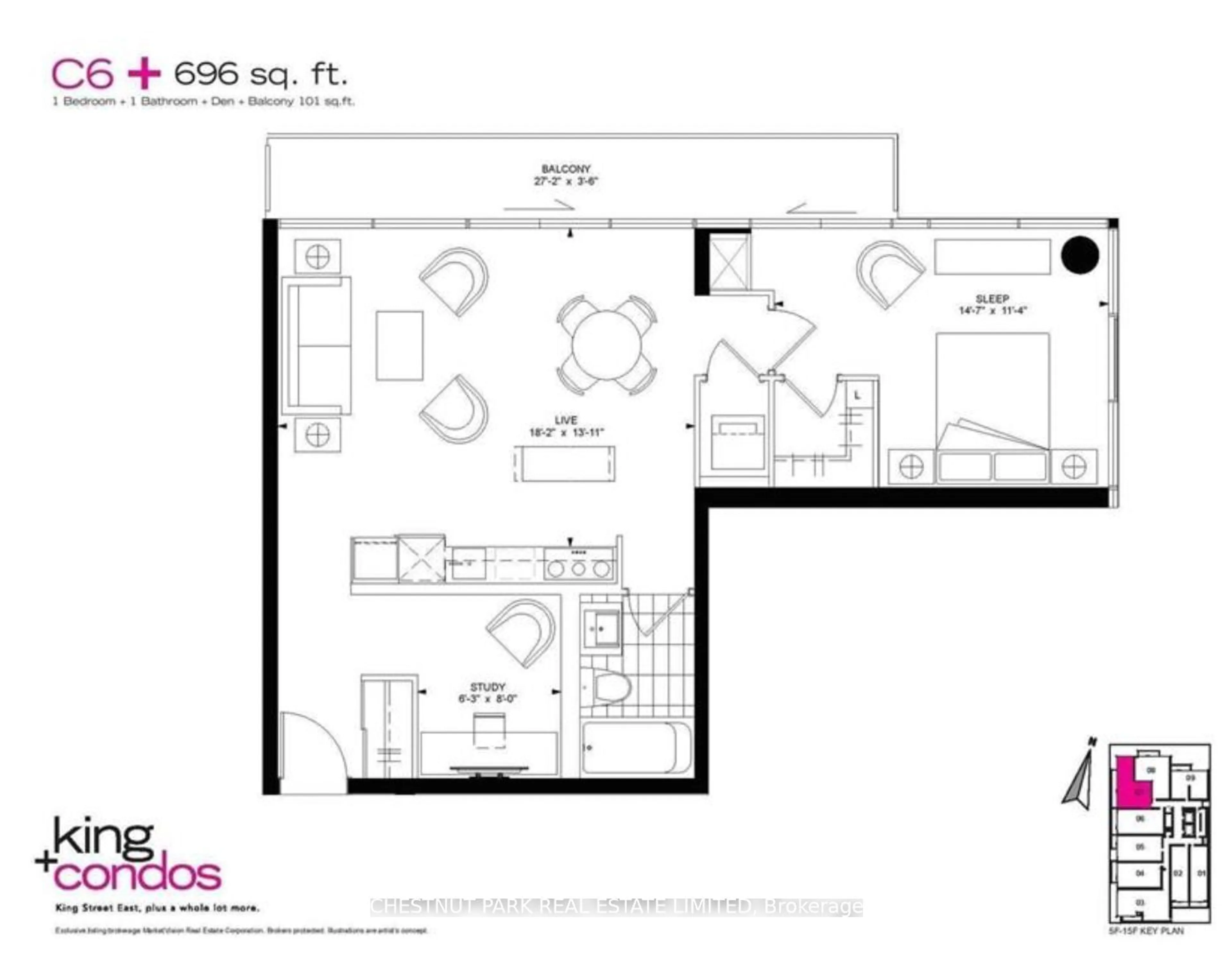 Floor plan for 39 Sherbourne St #907, Toronto Ontario M5A 0L8