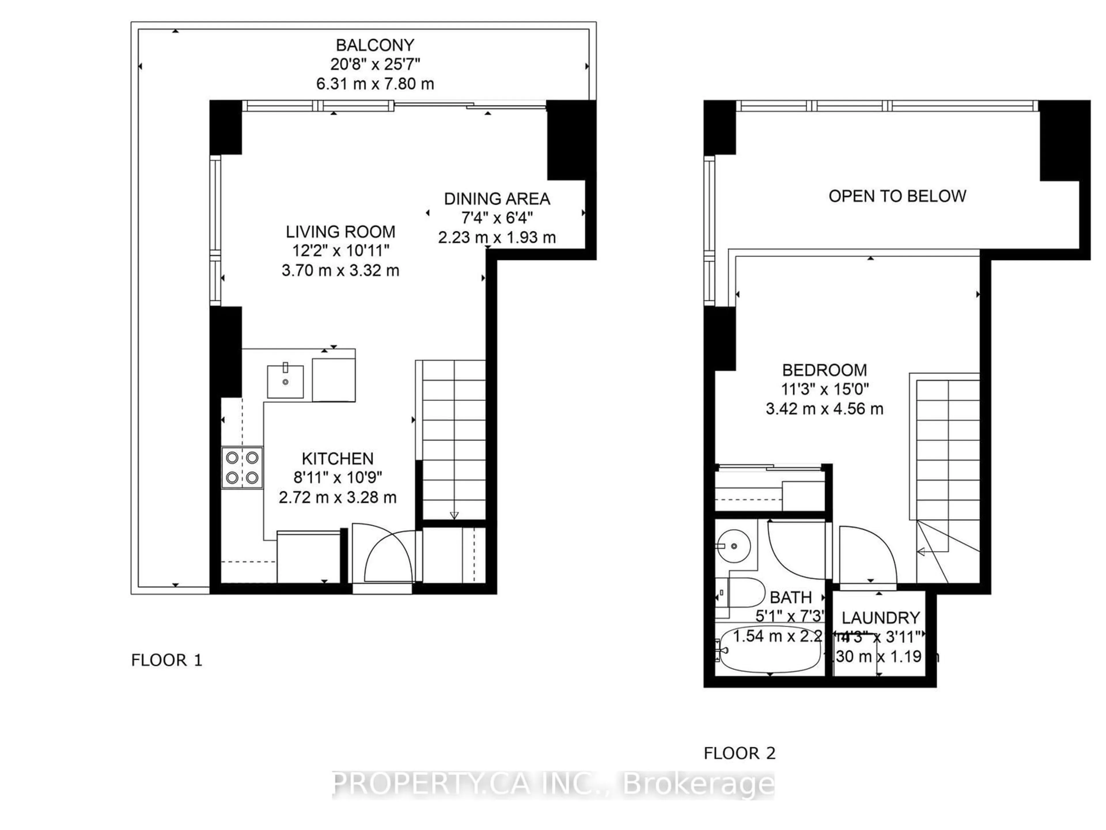 Floor plan for 1029 King St #208, Toronto Ontario M6K 3M9