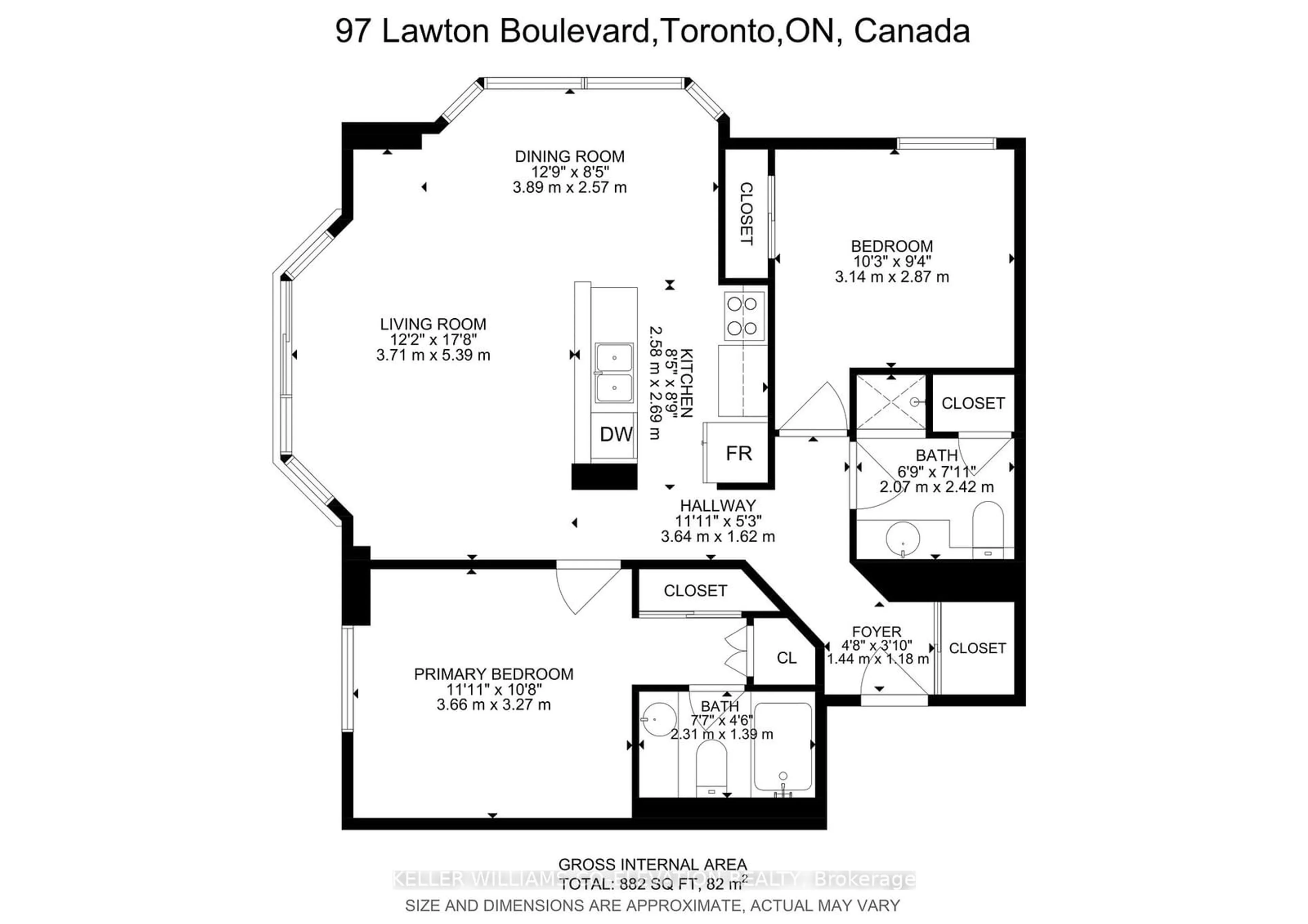 Floor plan for 97 Lawton Blvd #705, Toronto Ontario M4V 1Z6