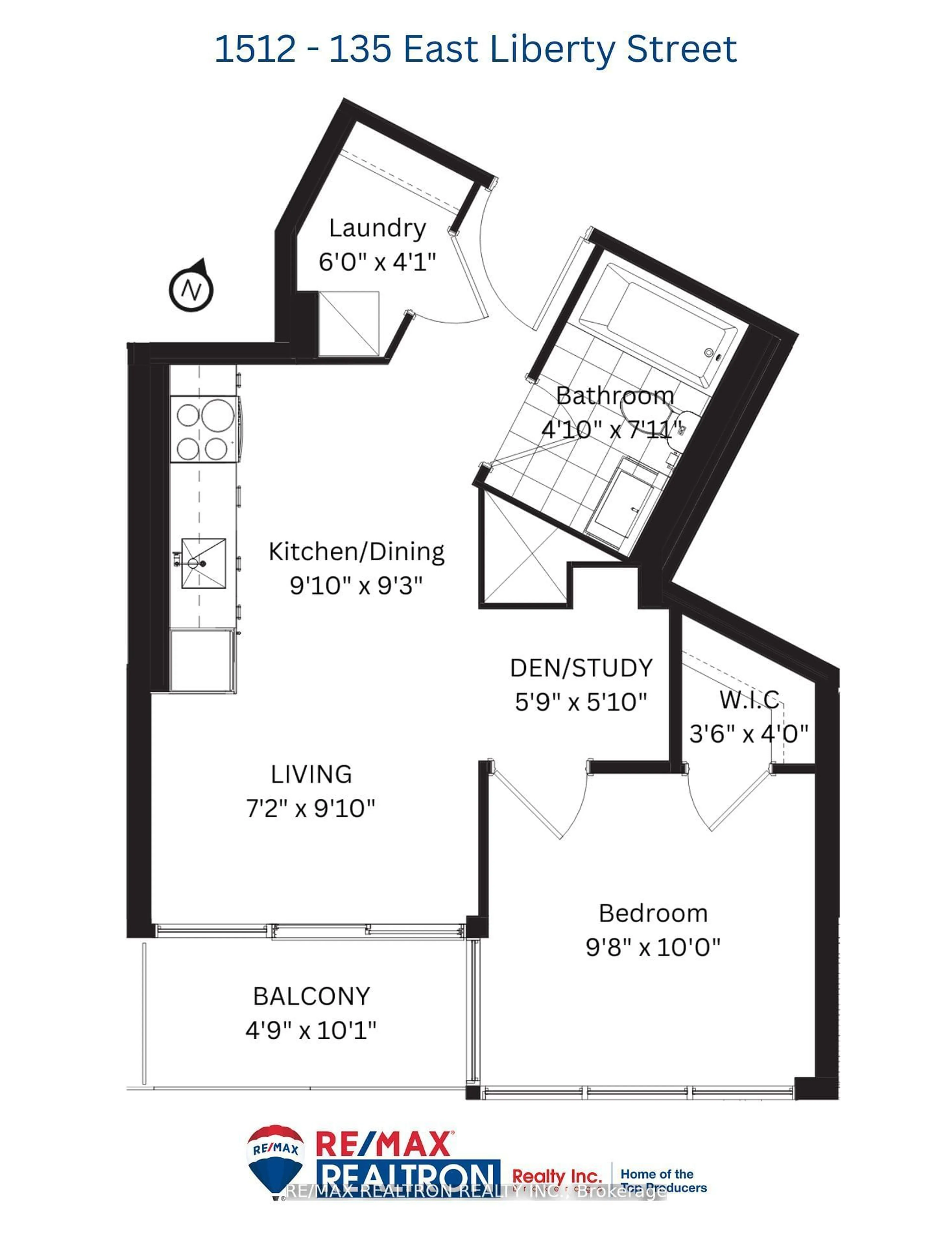 Floor plan for 135 East Liberty St #1512, Toronto Ontario M6K 0G7