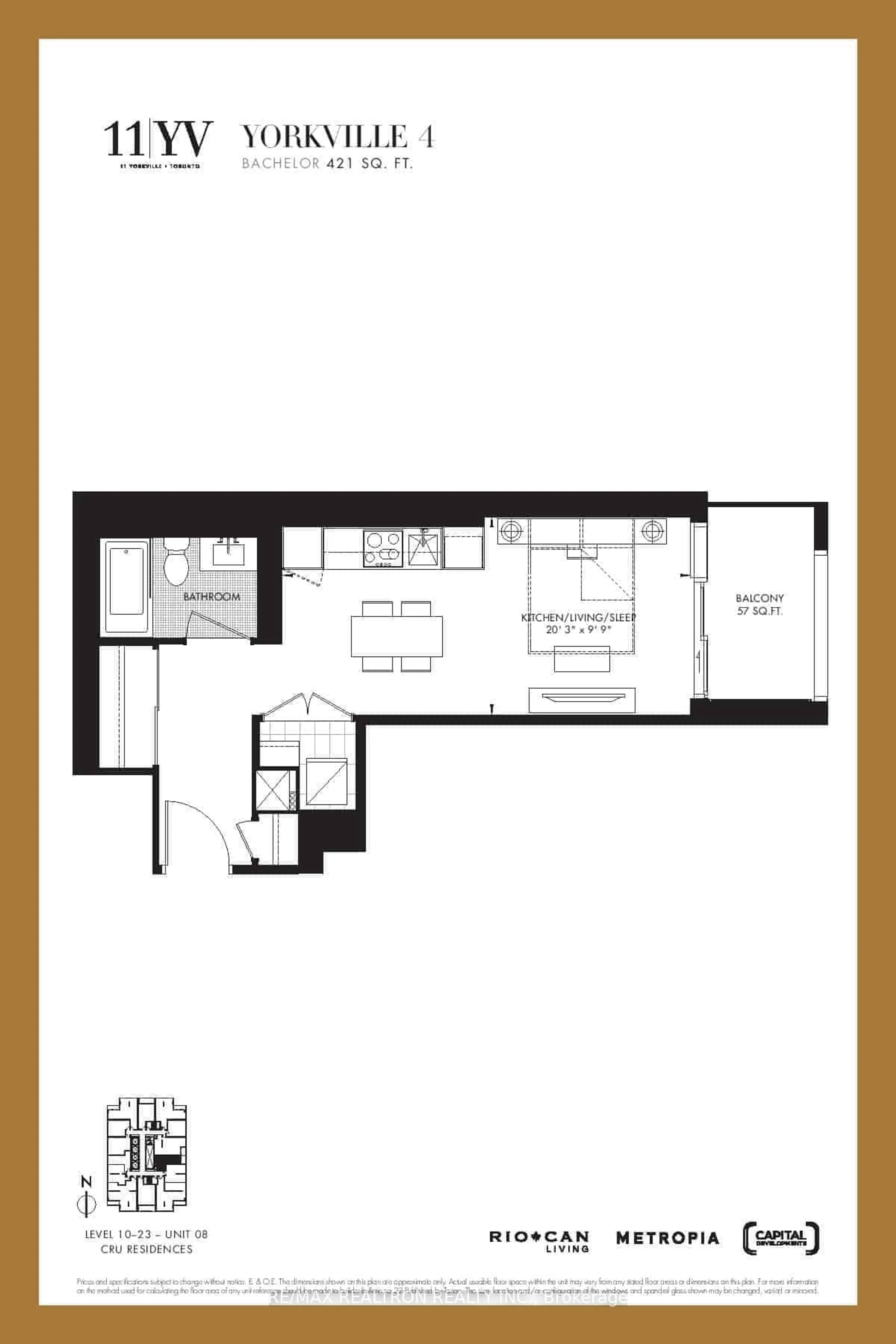 Floor plan for 11 Yorkville Ave #08, Toronto Ontario M4W 1L2