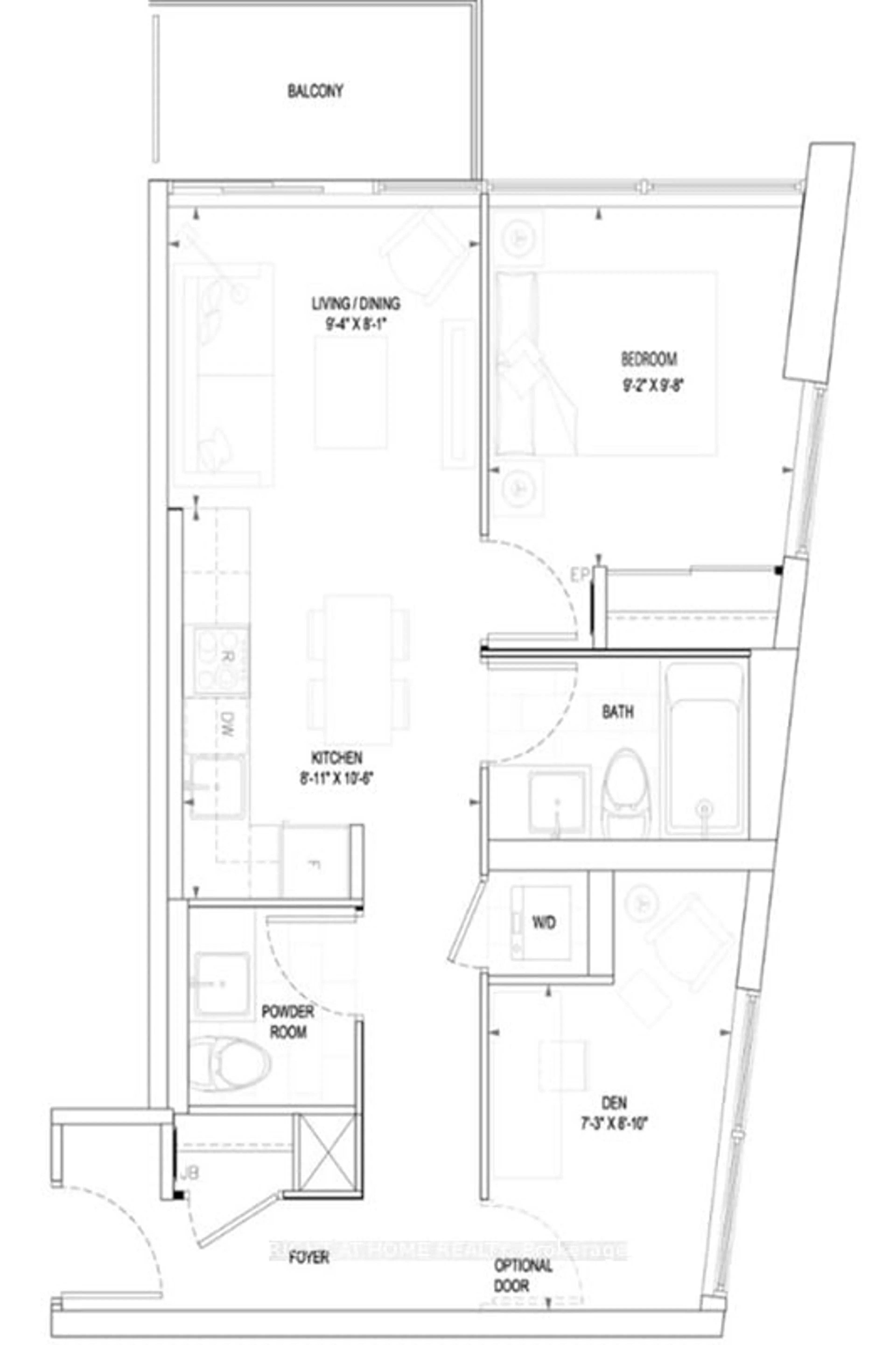 Floor plan for 125 Redpath Ave #2201, Toronto Ontario M4S 0B5