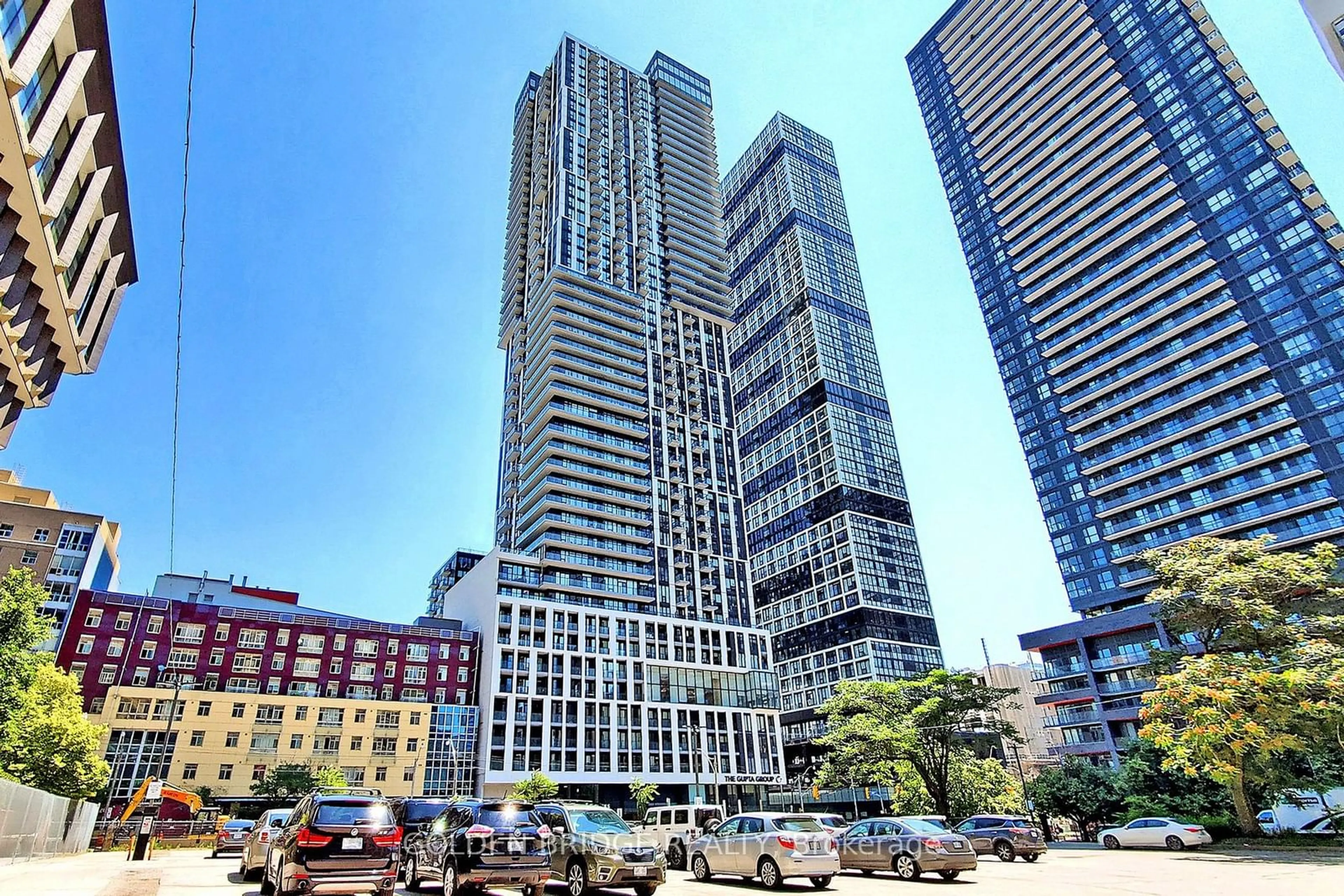 A pic from exterior of the house or condo, the view of city buildings for 251 Jarvis St #2410, Toronto Ontario M5B 2C2