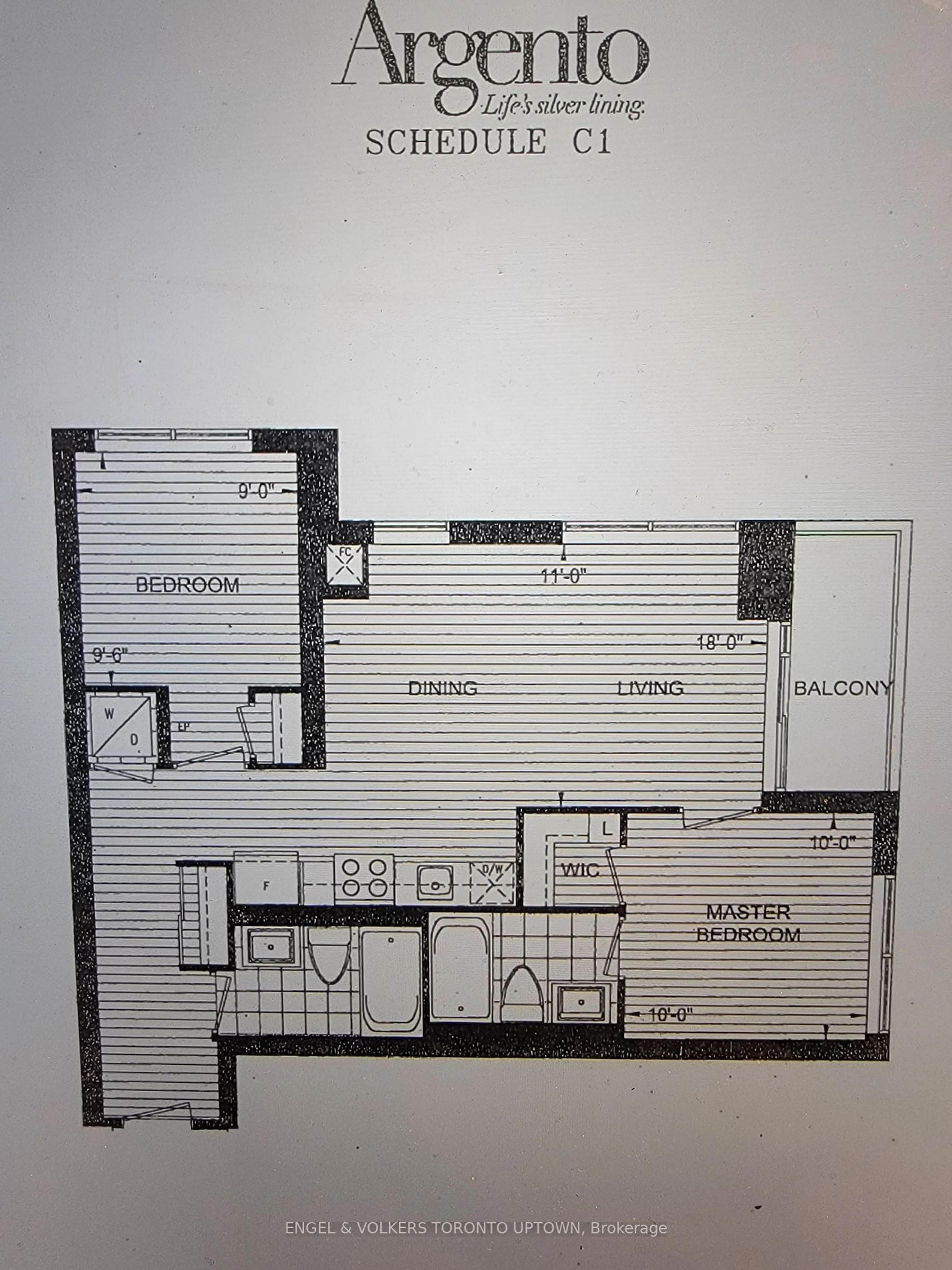 Floor plan for 18 Graydon Hall Dr #811, Toronto Ontario M3A 0A4