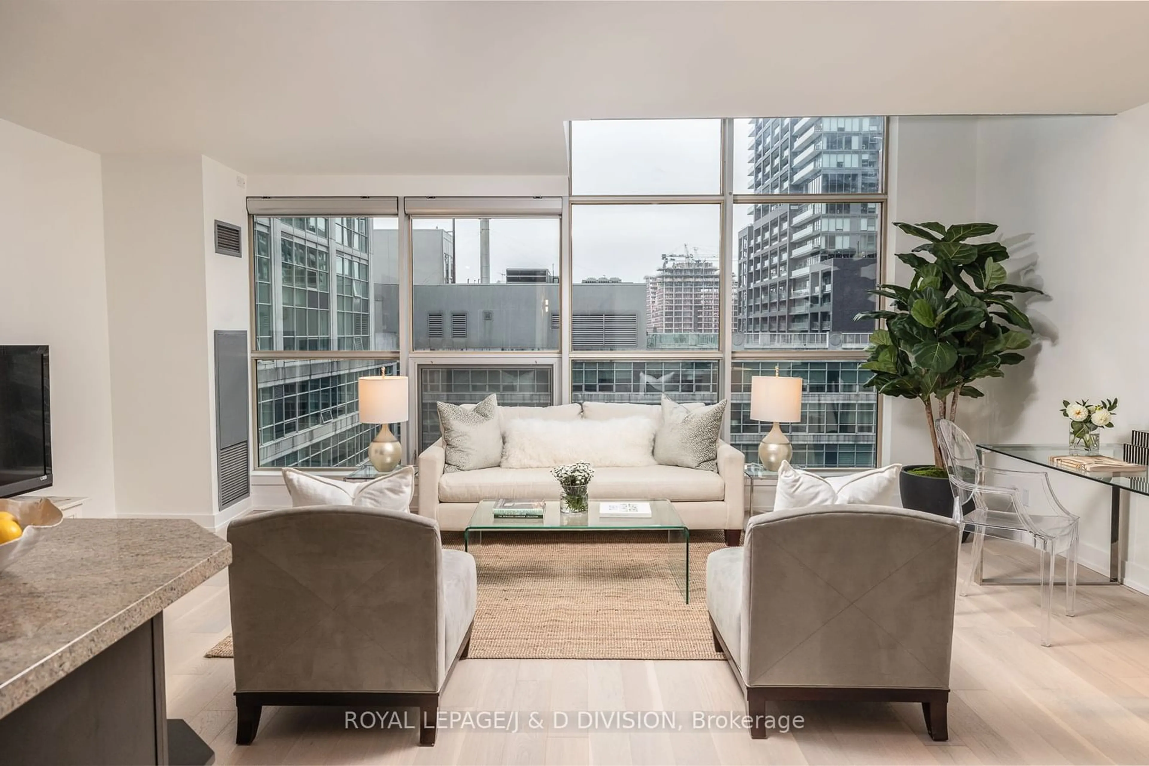 Living room for 36 Blue Jays Way #703, Toronto Ontario M5V 3T3