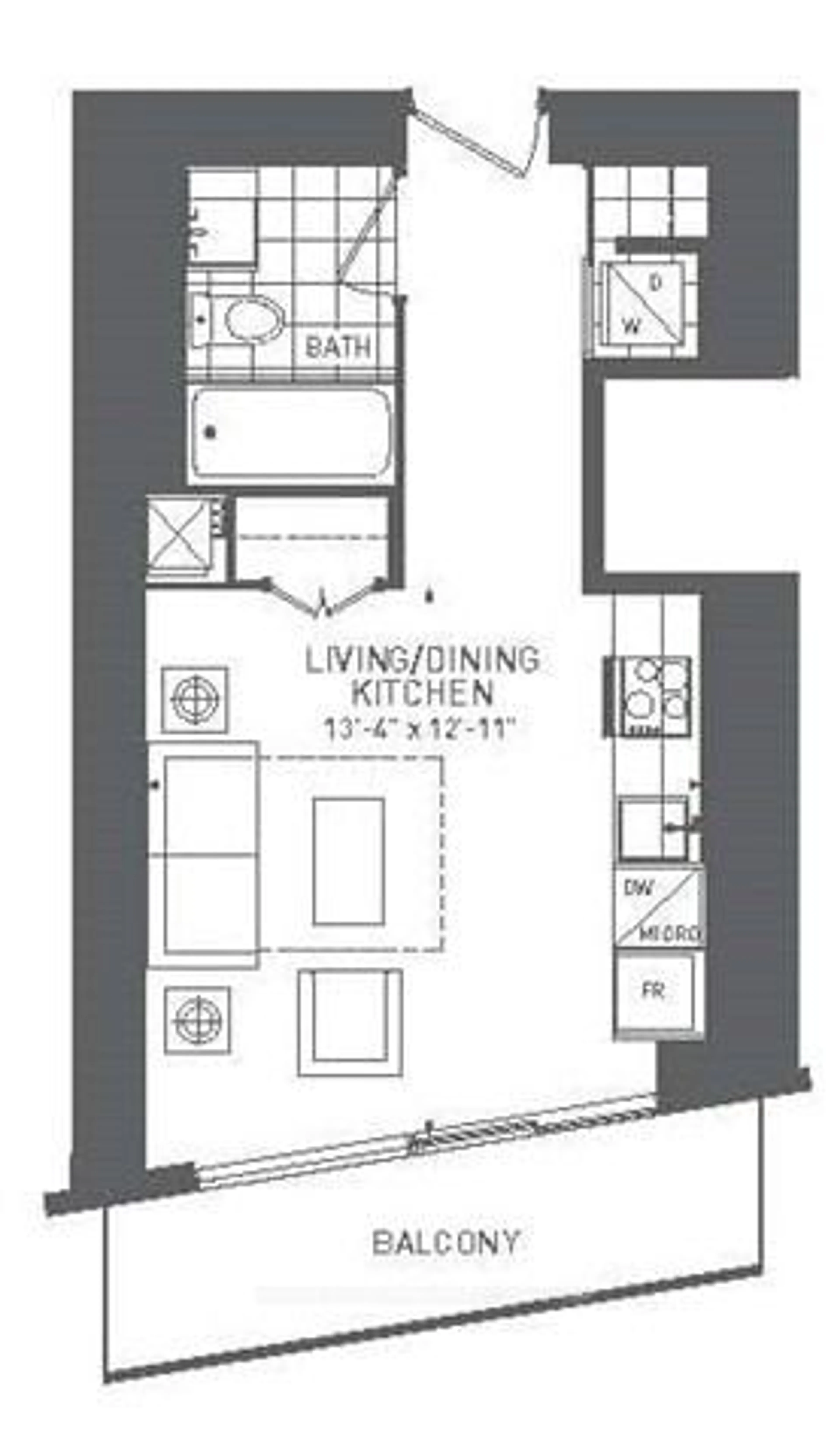 Floor plan for 100 Harbour St #3208, Toronto Ontario M5J 0B5