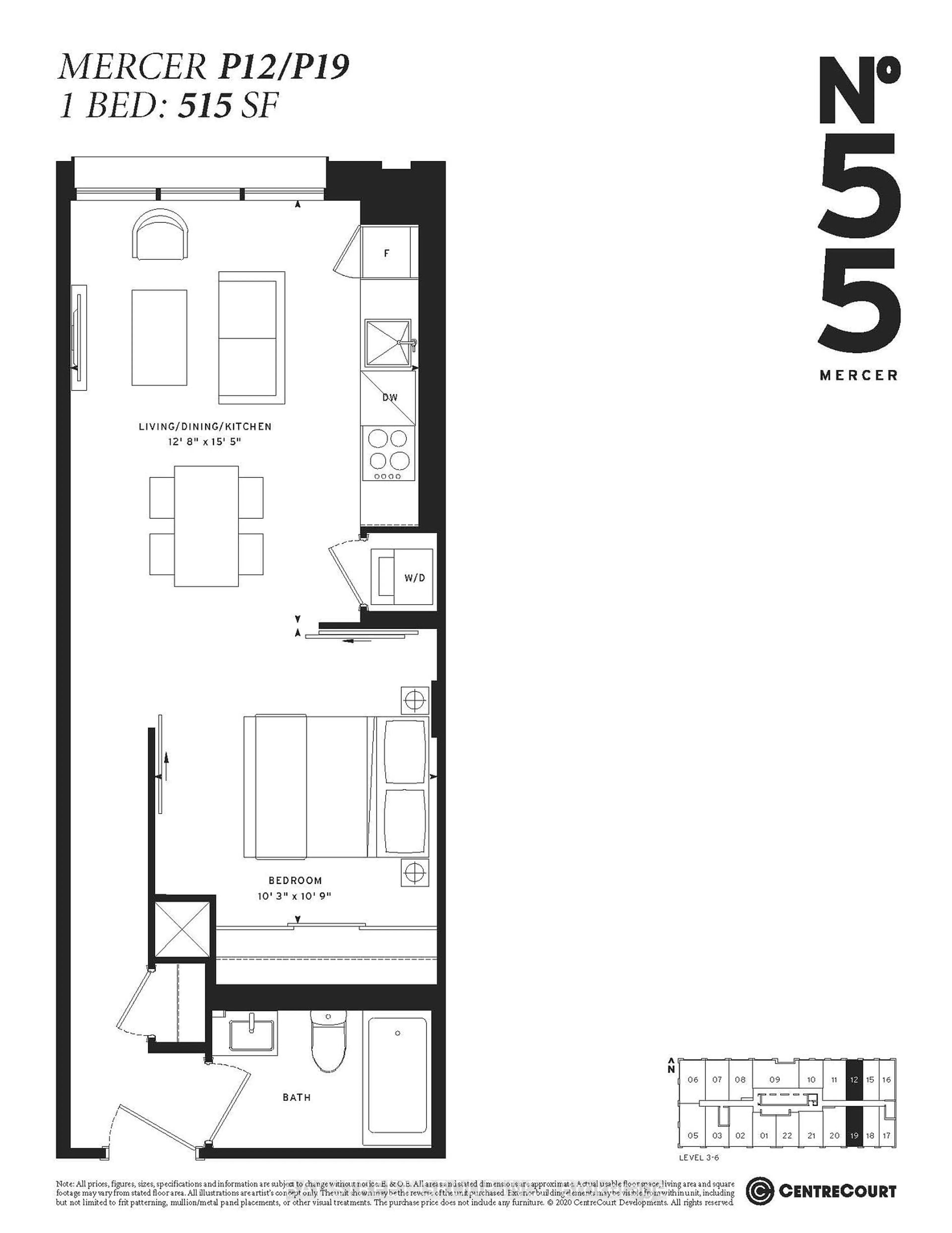 Floor plan for 55 Mercer St #312, Toronto Ontario M5V 0W4