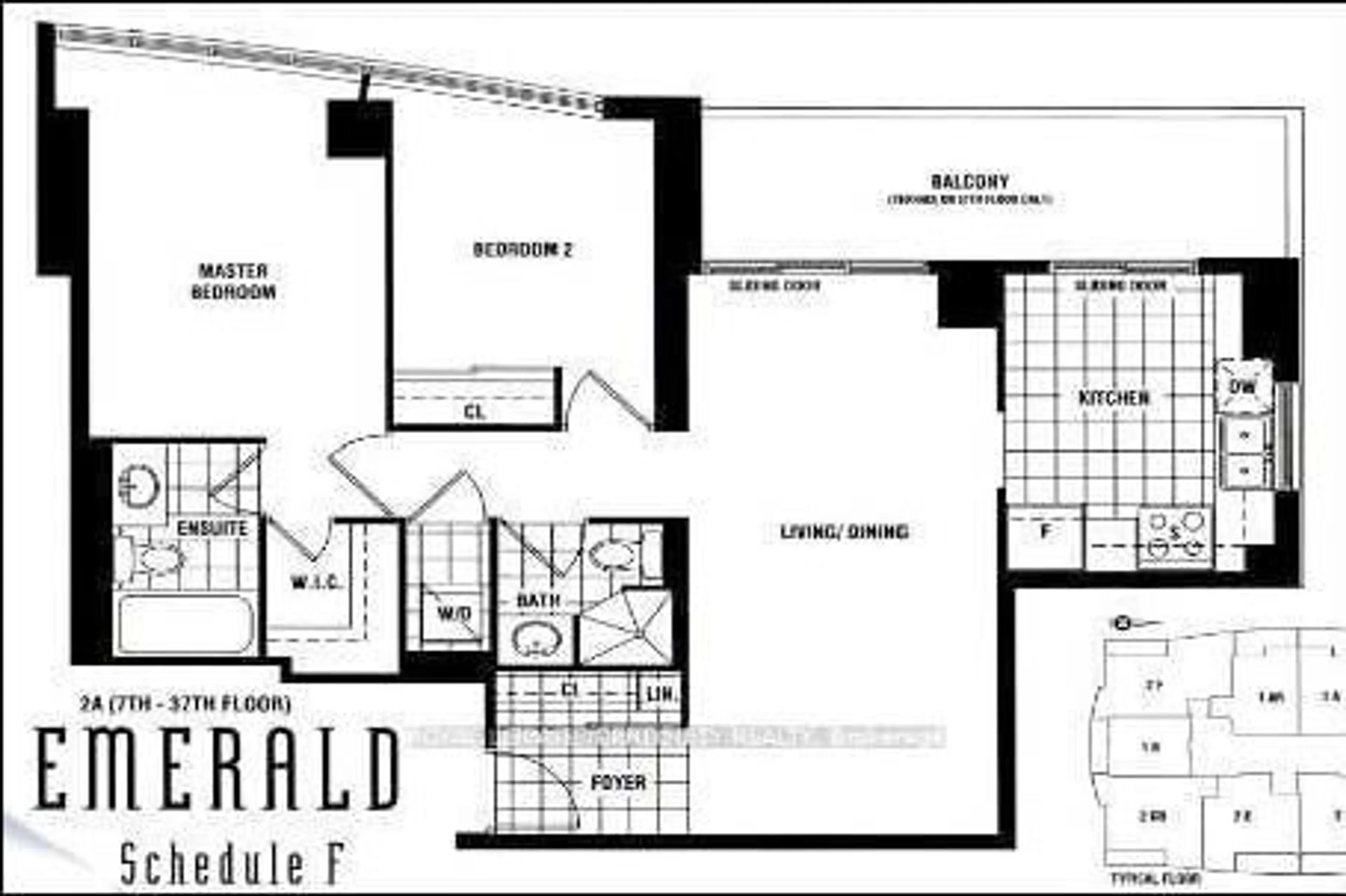 Floor plan for 18 Spring Garden Ave #1602, Toronto Ontario M2N 7M2