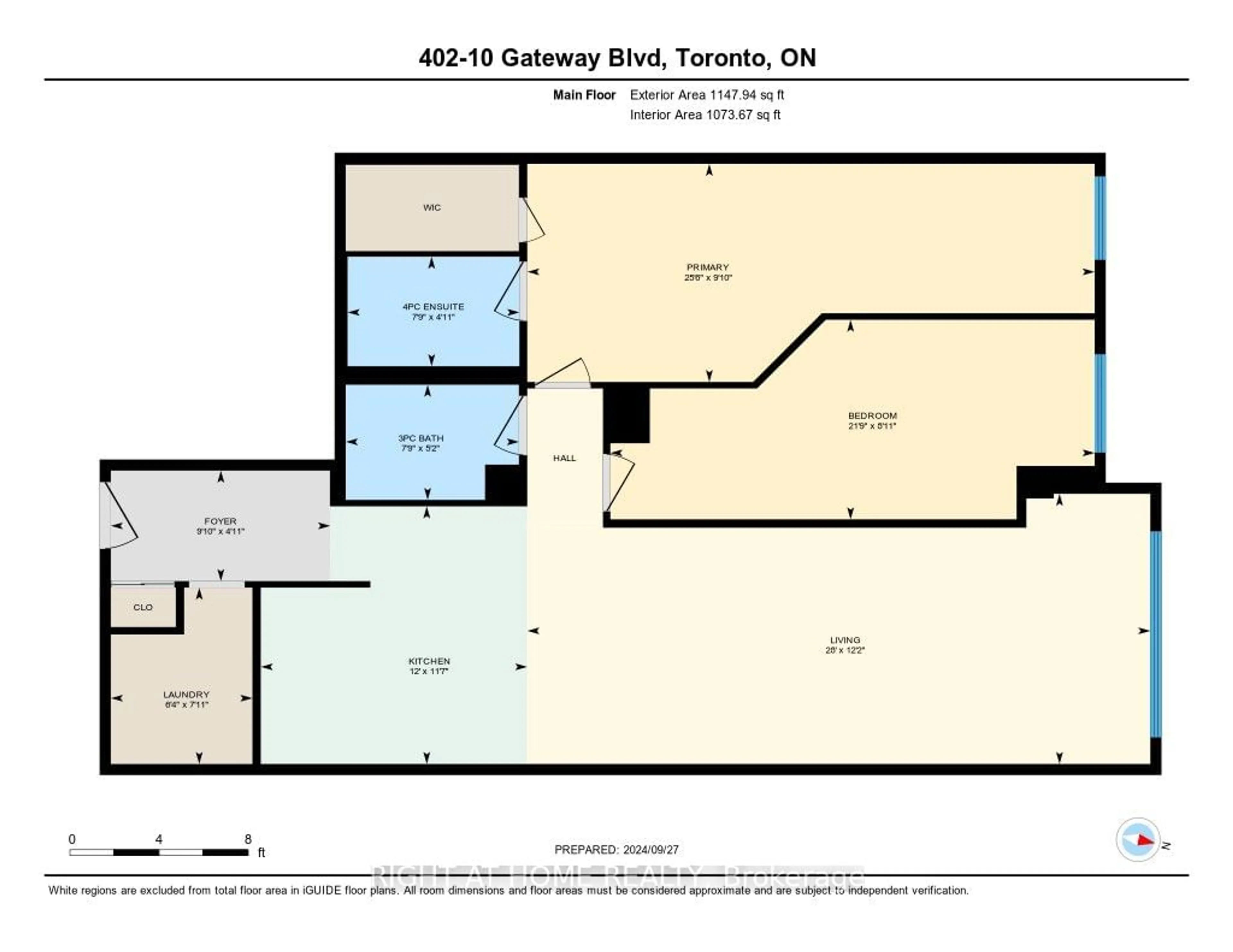 Floor plan for 10 Gateway Blvd #402, Toronto Ontario M3C 3A1