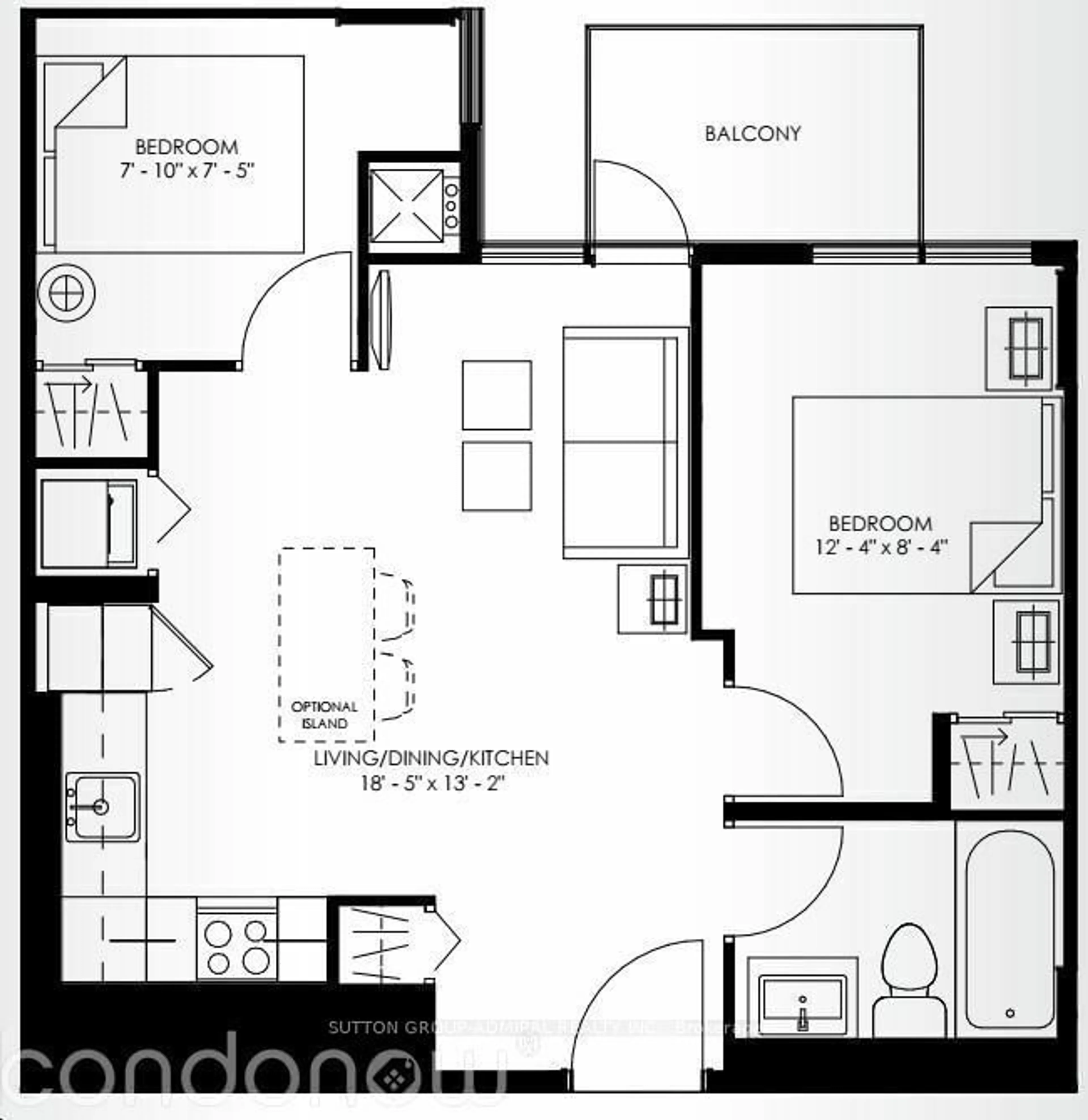 Floor plan for 38 Monte Kwinter Crt #326, Toronto Ontario M3H 0E2