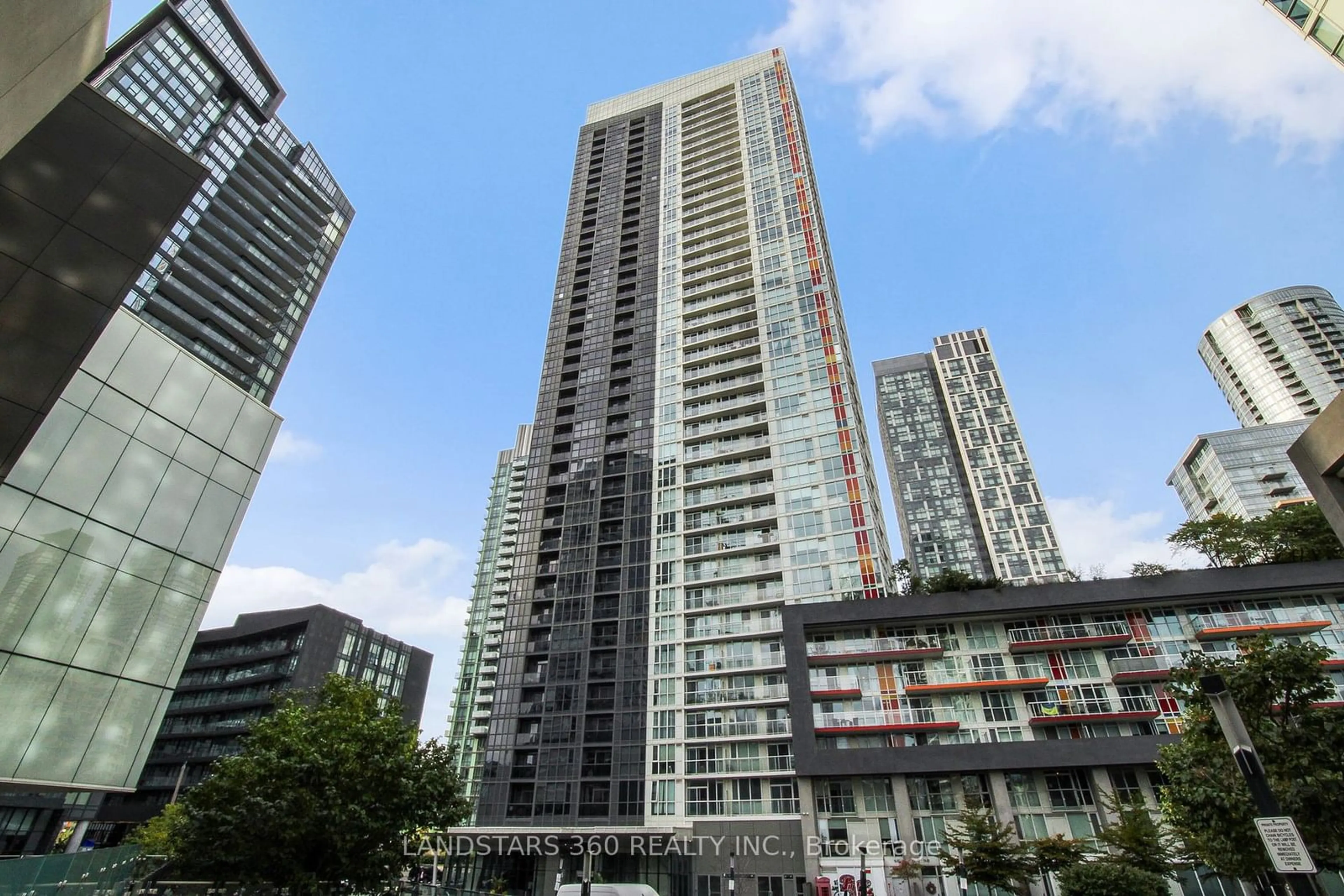 A pic from exterior of the house or condo, the view of city buildings for 85 Queens Wharf Rd #501, Toronto Ontario M5V 0J9