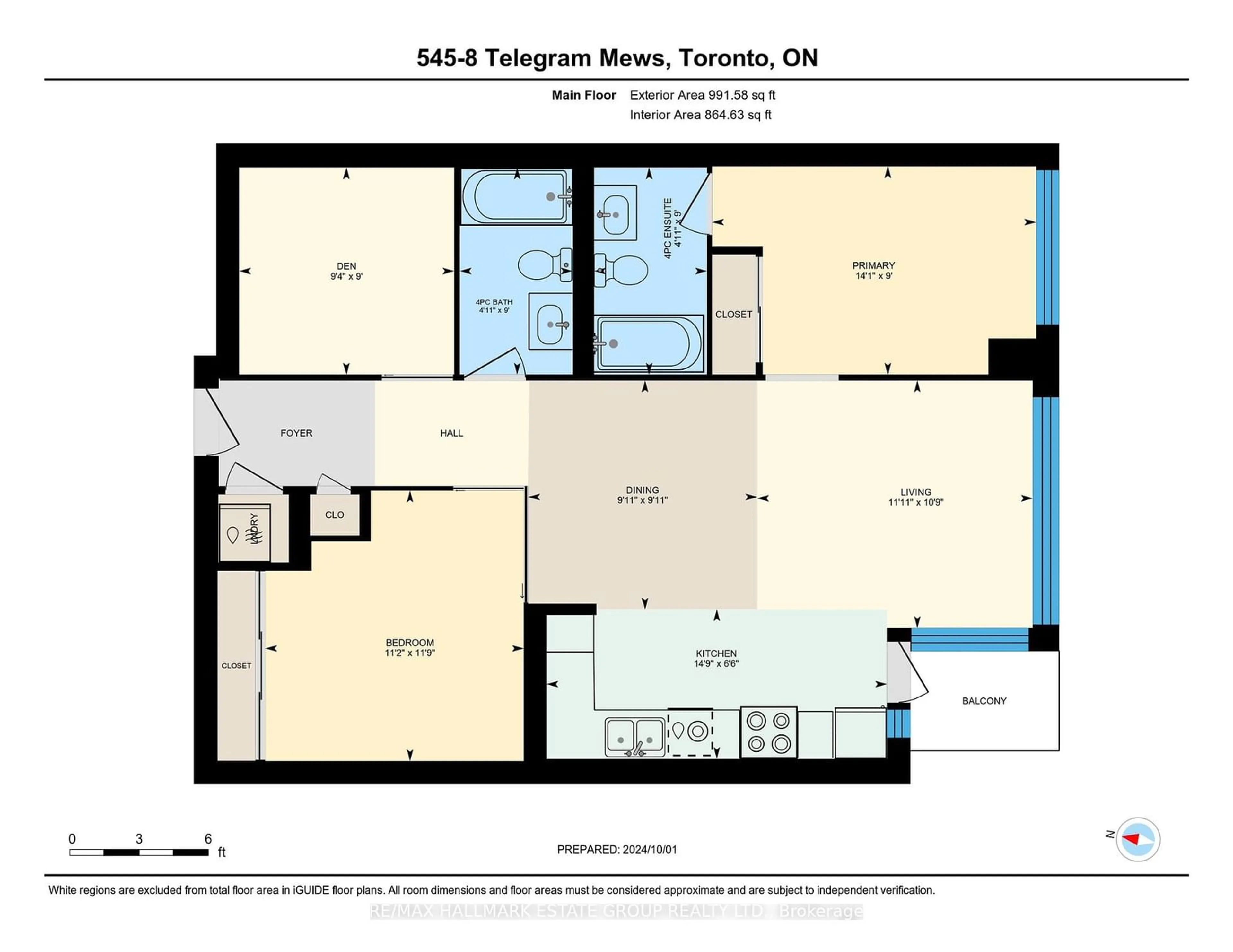 Floor plan for 8 Telegram Mews #545, Toronto Ontario M5V 3Z5