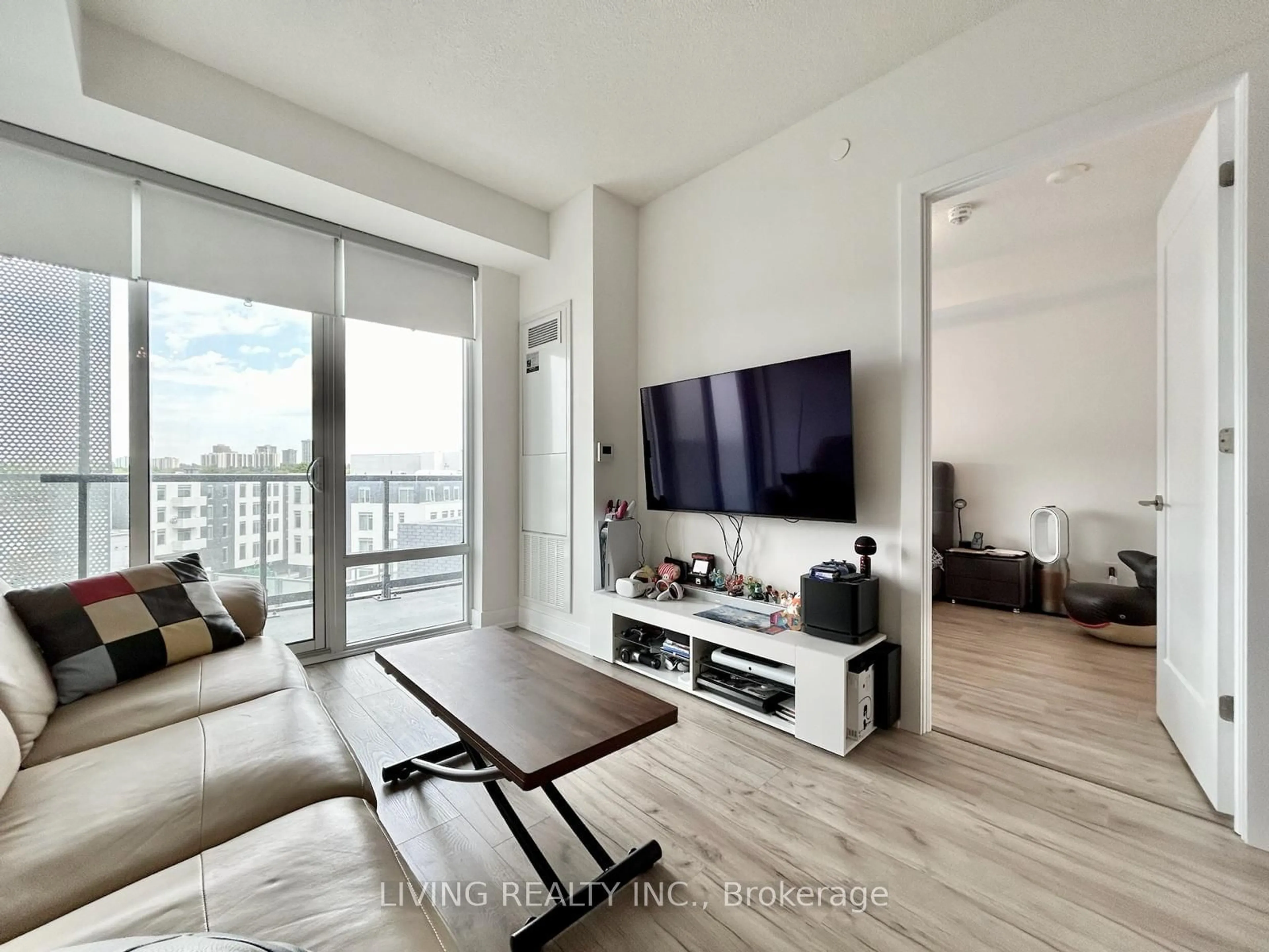 Living room, wood floors for 25 Adra Grado Way #713, Toronto Ontario M2J 0H6