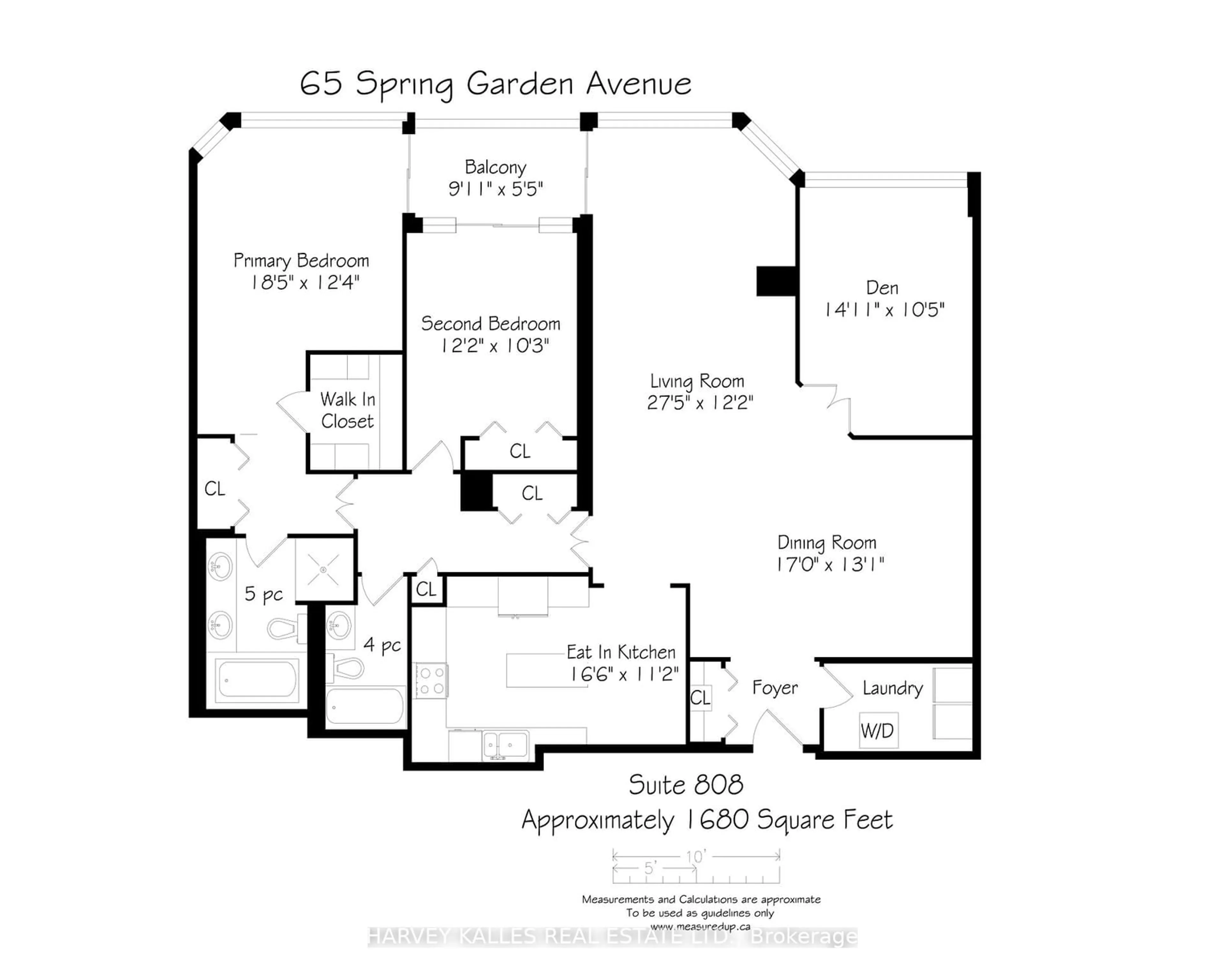 Floor plan for 65 Spring Garden Ave #808, Toronto Ontario M2N 6H9