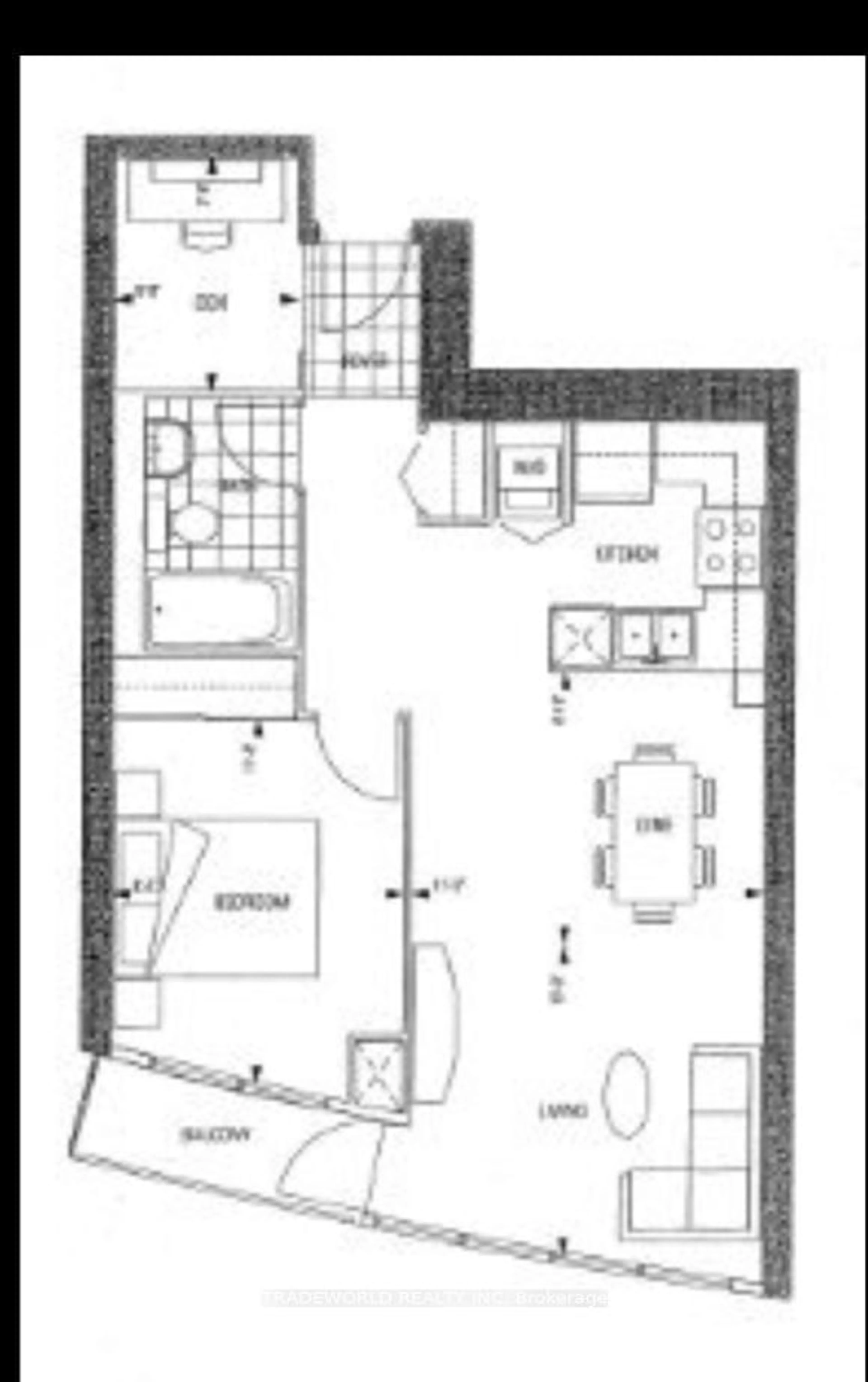 Floor plan for 397 Front St #3801, Toronto Ontario M5V 3S1