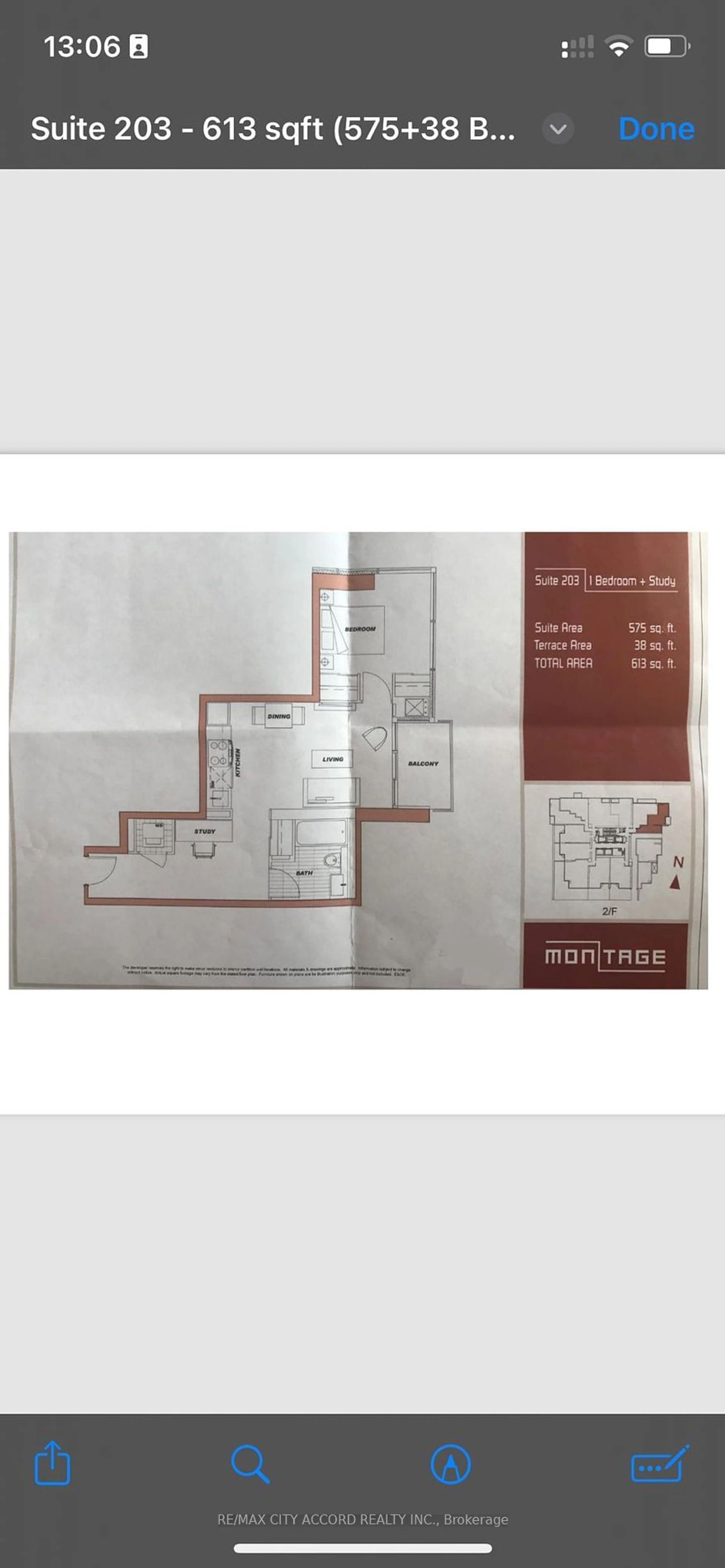 Floor plan for 25 Telegram Mews #203, Toronto Ontario M5V 3Z1