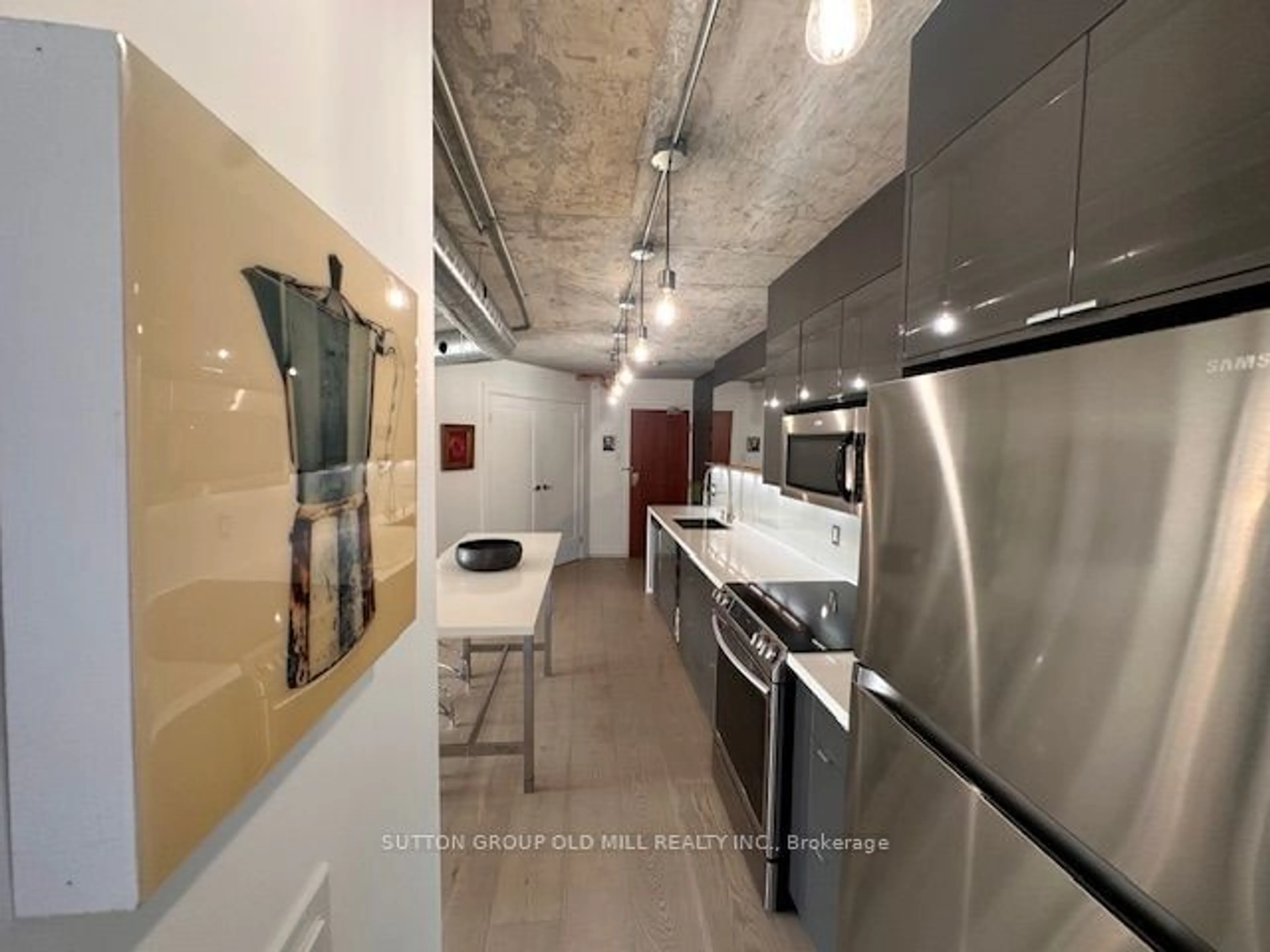 Kitchen, cement floor for 456 College St #211, Toronto Ontario M6G 4A3