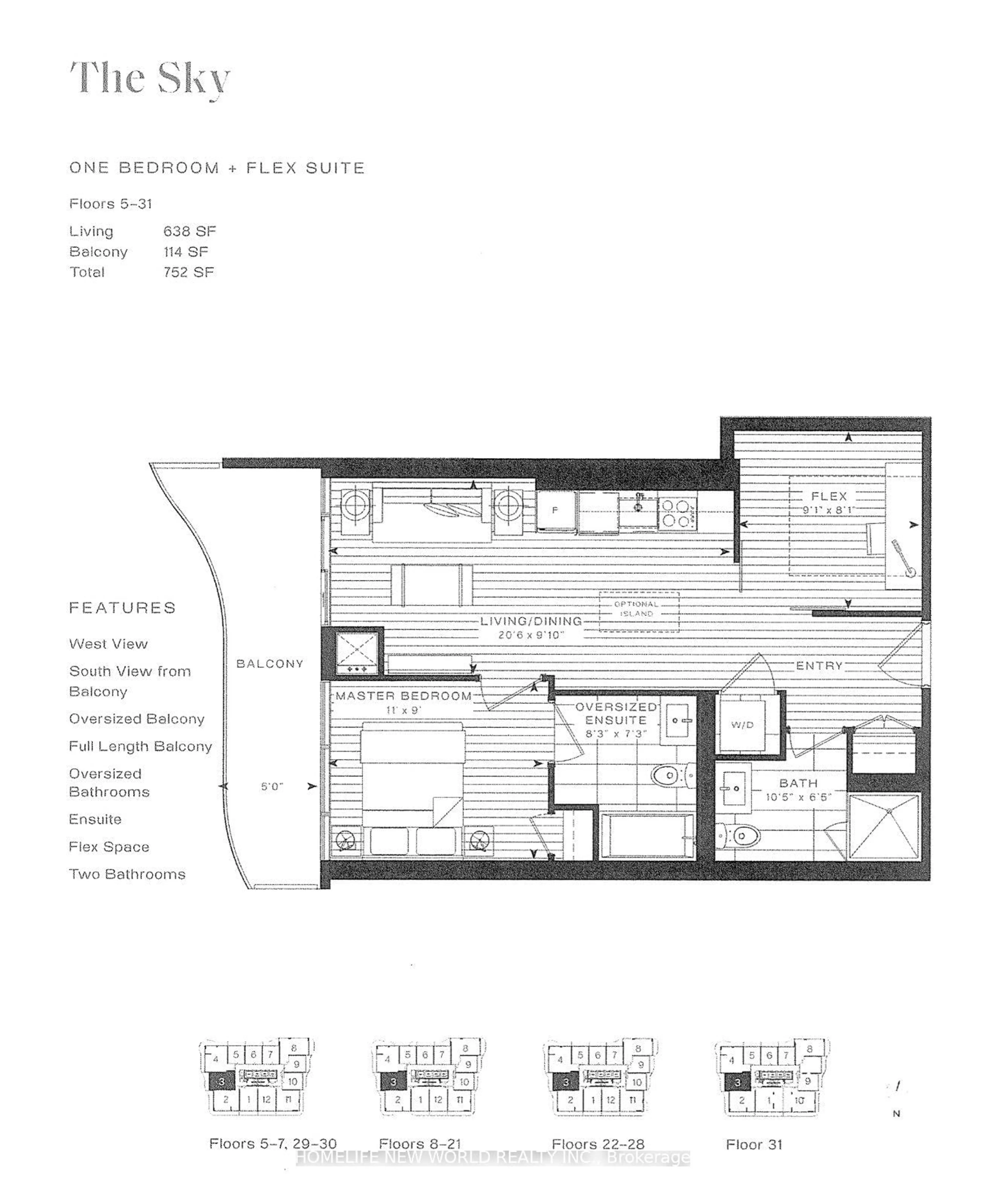 Floor plan for 15 Holmes Ave #3103, Toronto Ontario M2N 0L4